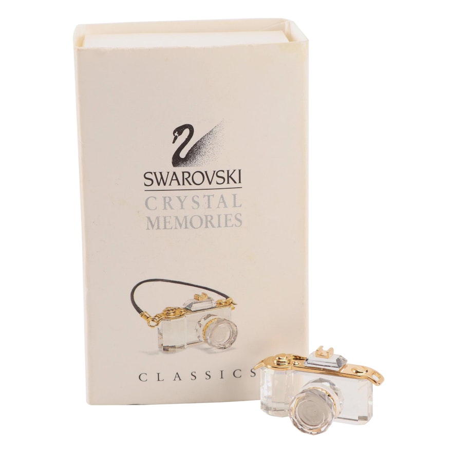 Swarovski Crystal Memories Camera with Gold Accents