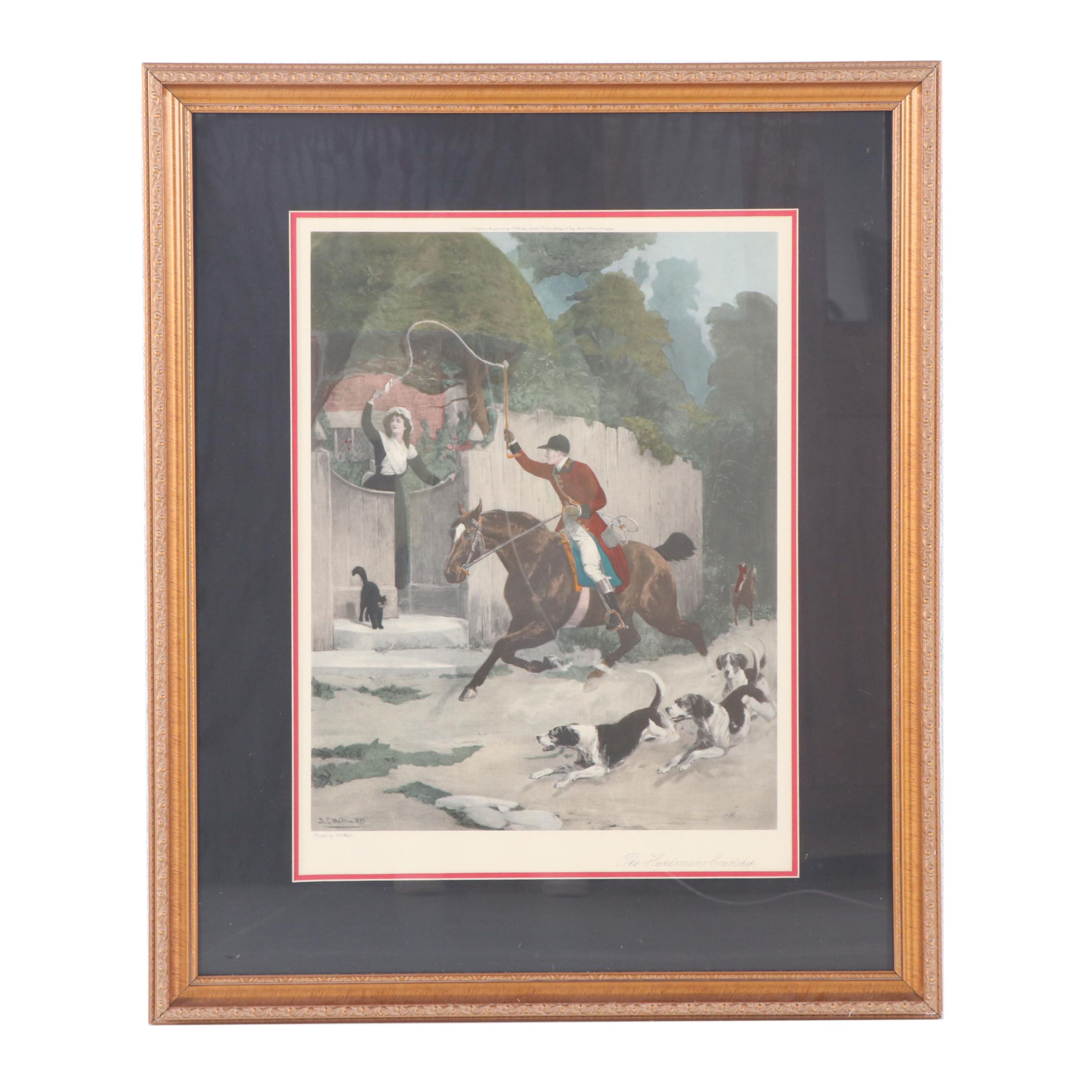 Offset Lithograph after Samuel Edmund Waller "The Huntsman's Courtship"