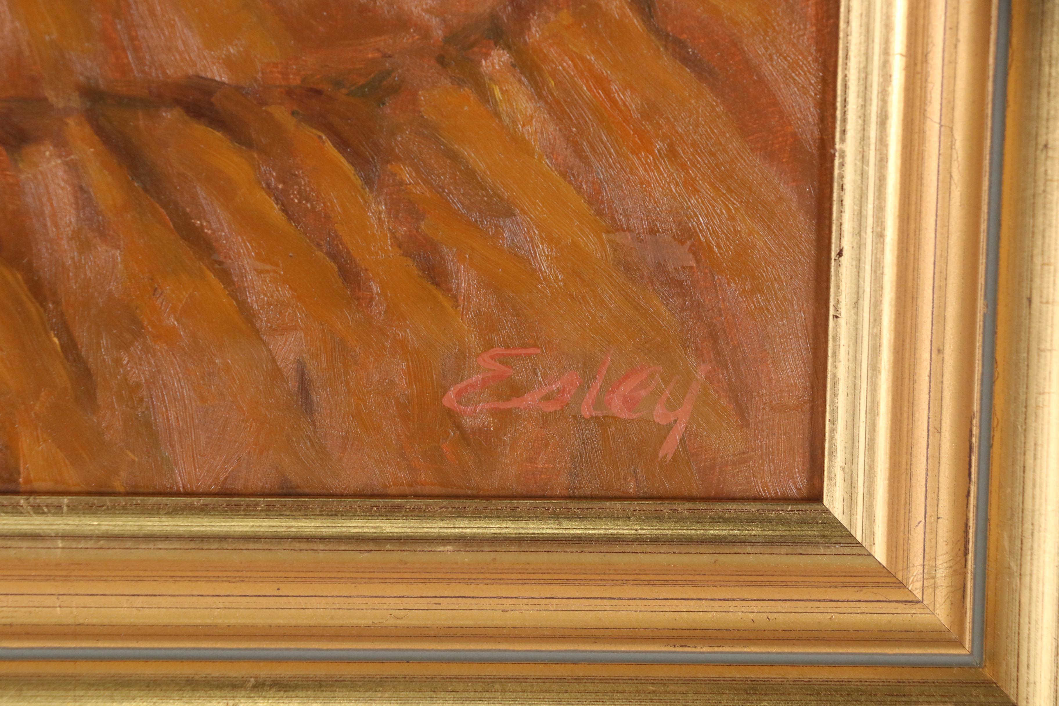 Donald Esley Oil Painting of Native American Woman on Horseback