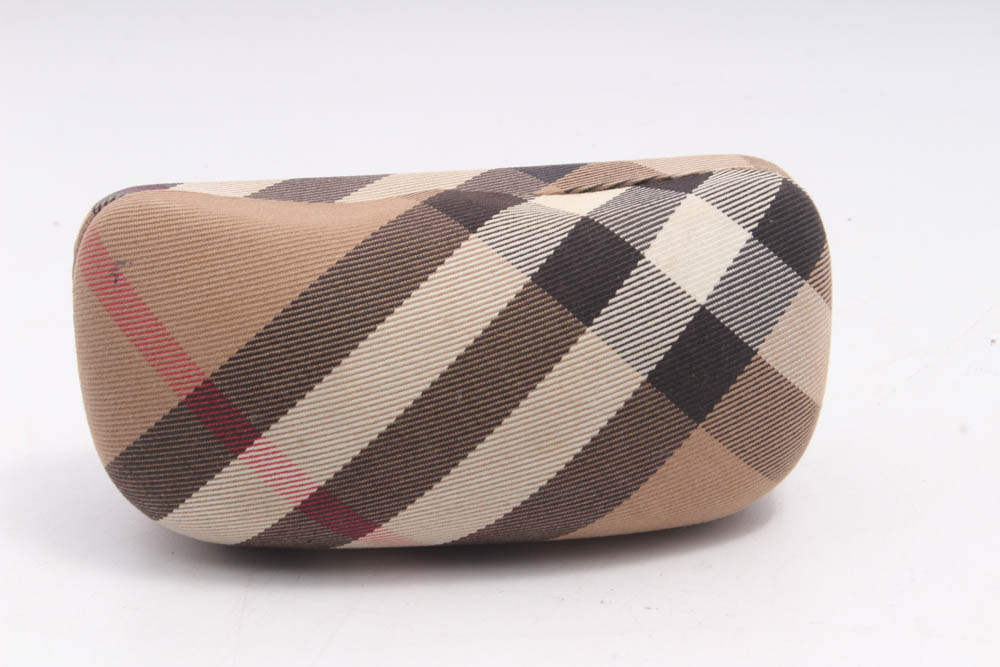 Burberry “Haymarket Check” Wraparound Sunglasses, Made in Italy