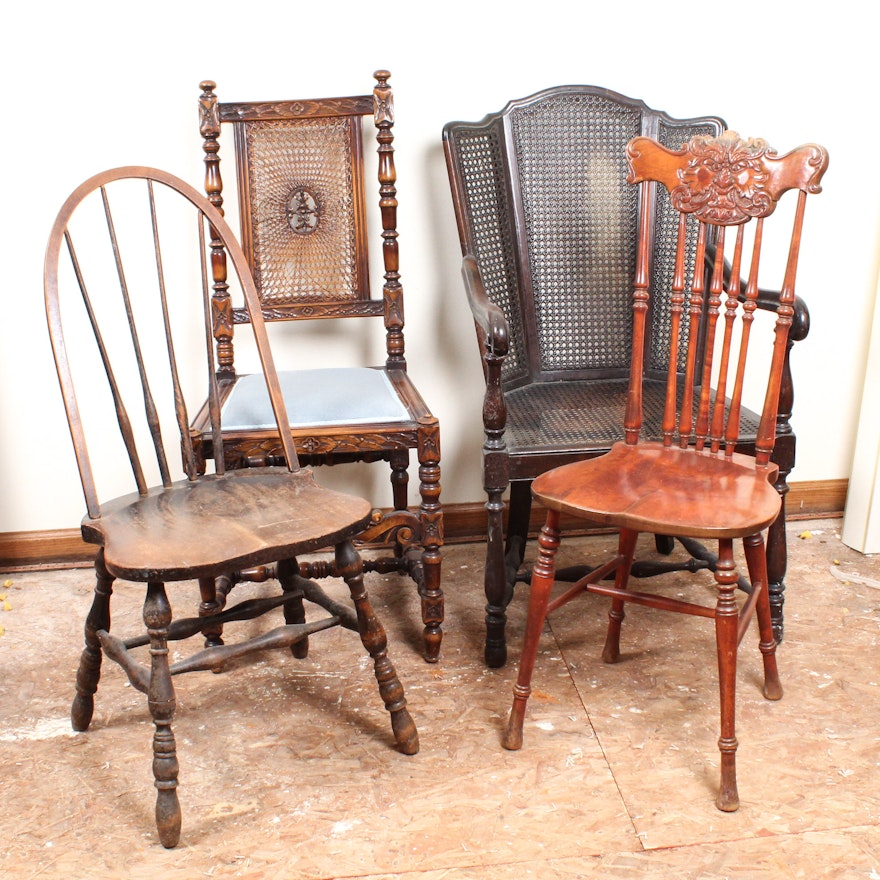 Antique Wooden Chair Assortment