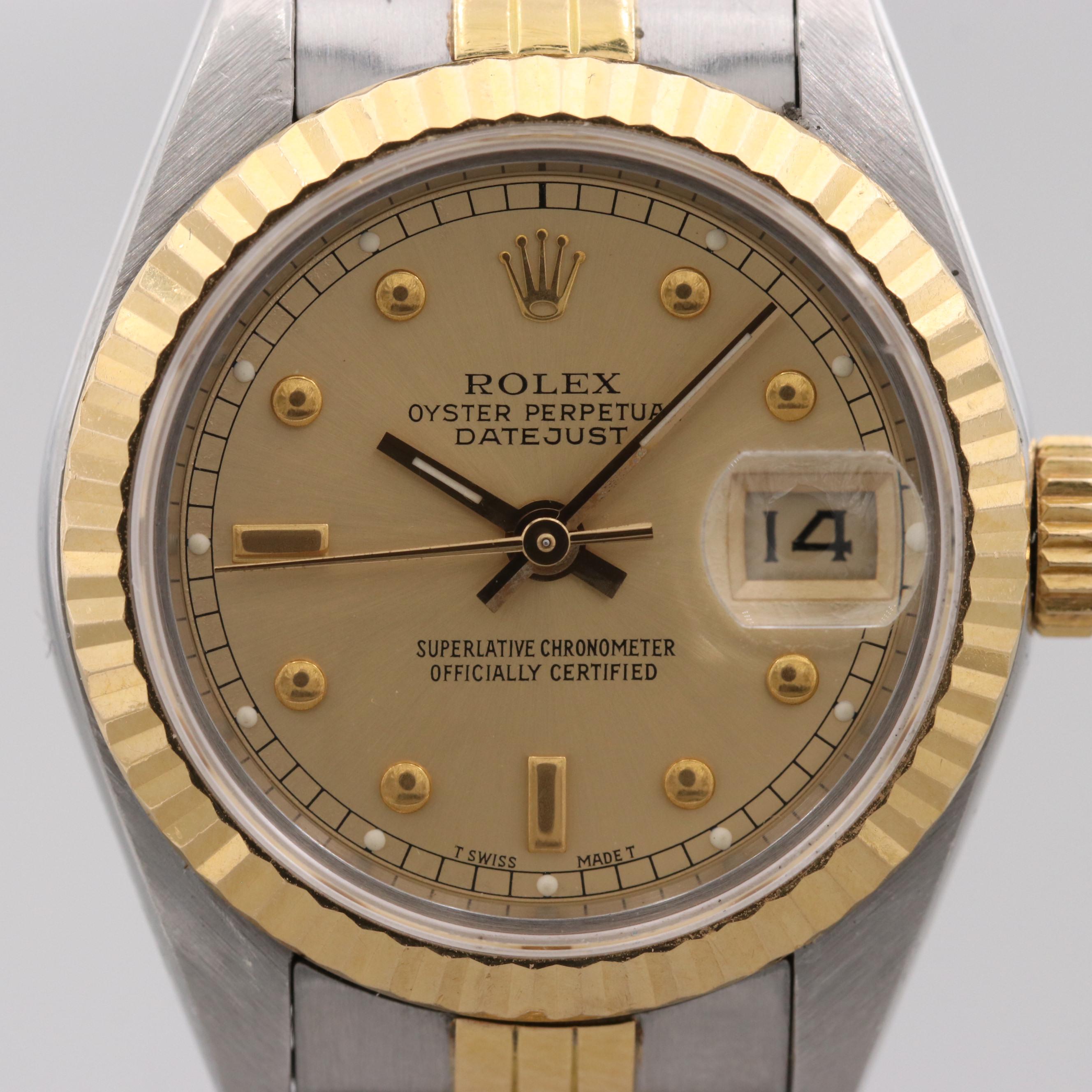Rolex Datejust Stainless Steel and 18K Yellow Gold Watch, 1987