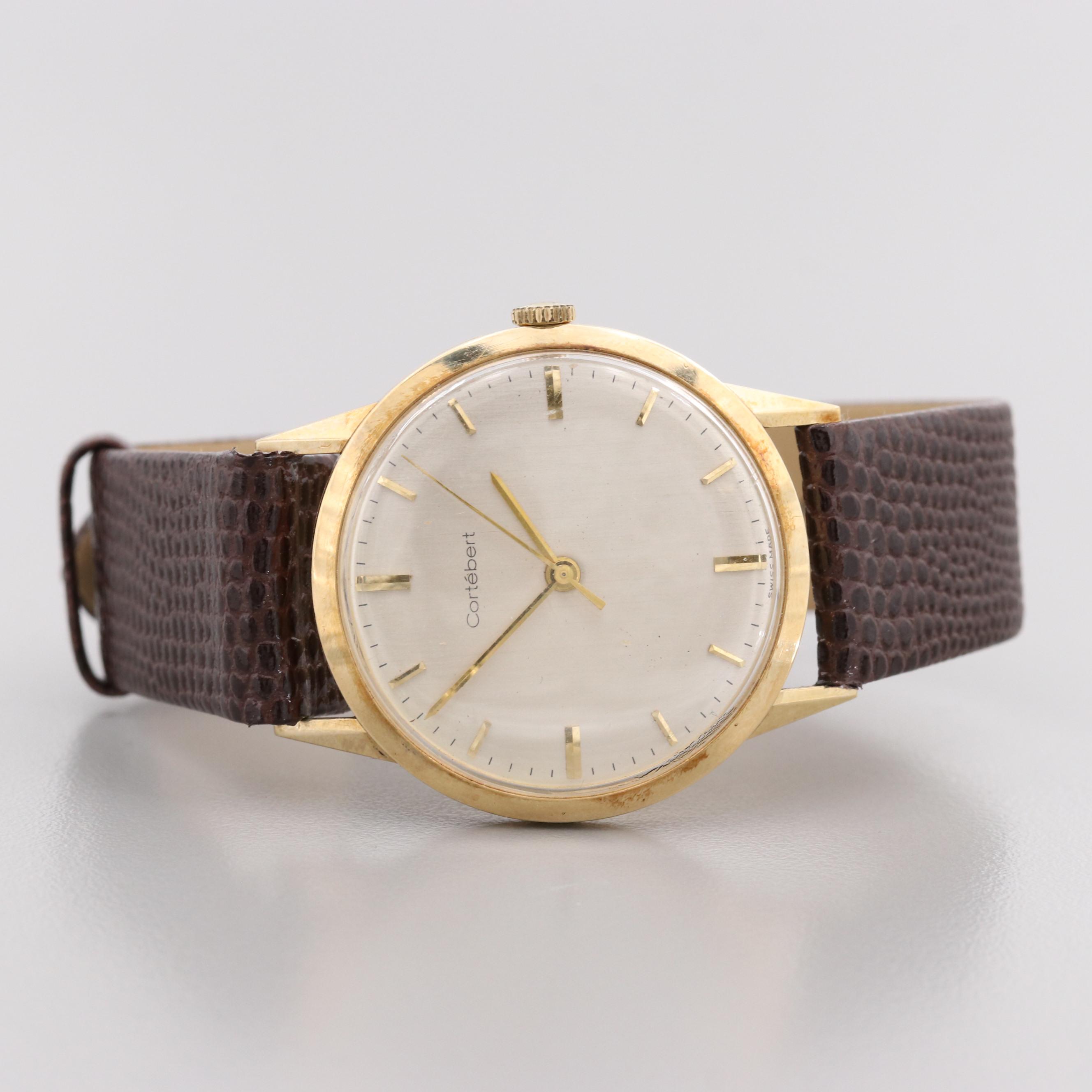 Vintage Cortébert 14K Yellow Gold Stem Wind Watch