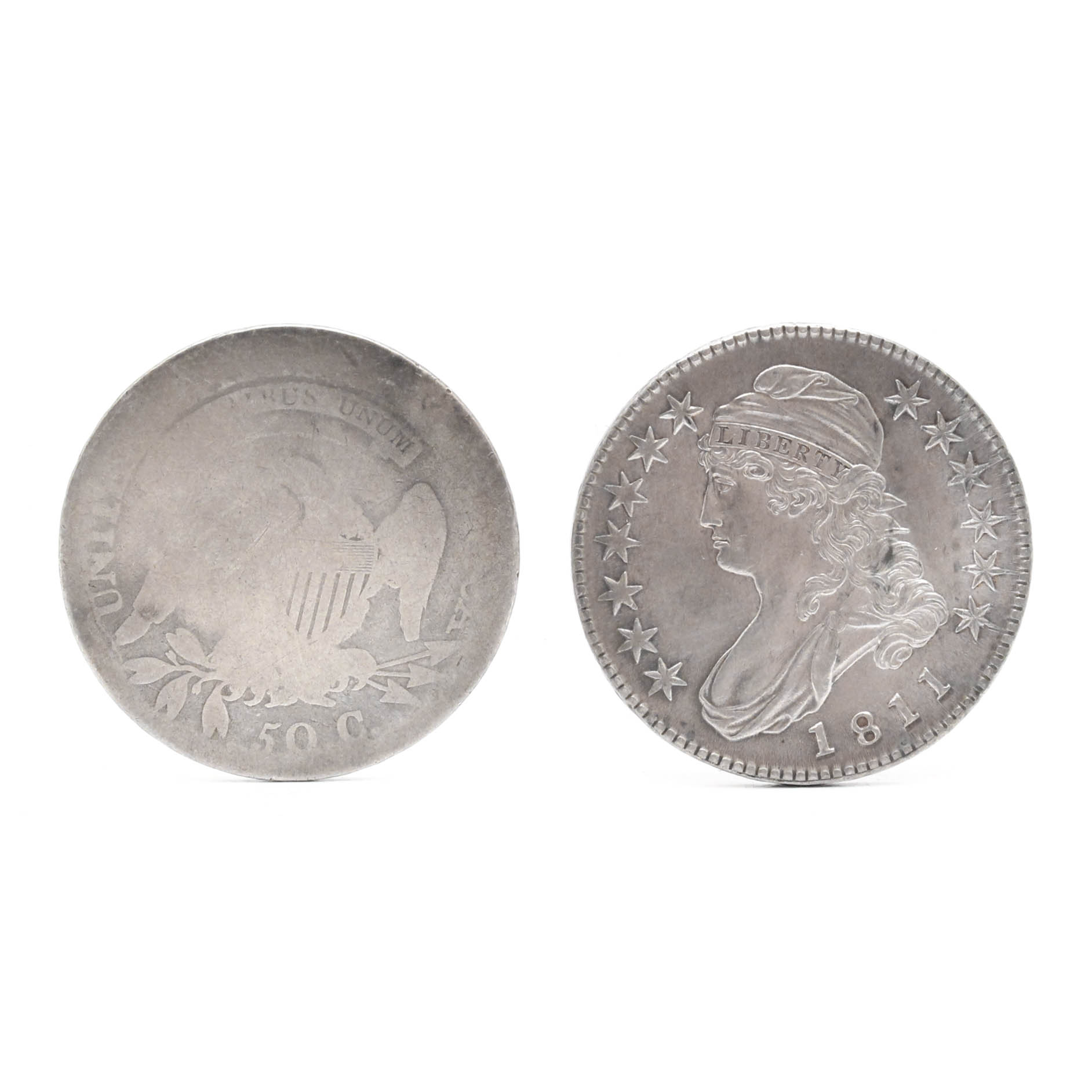 1810 and 1811 Capped Bust Silver Half Dollar