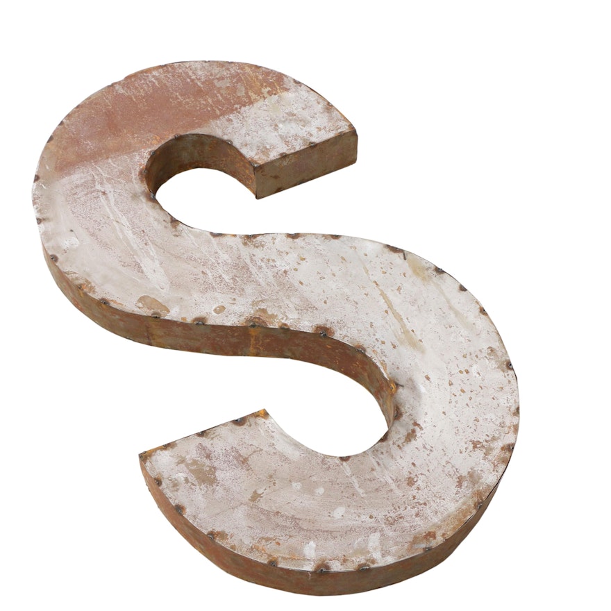 Distressed Metal "S" Wall Decor