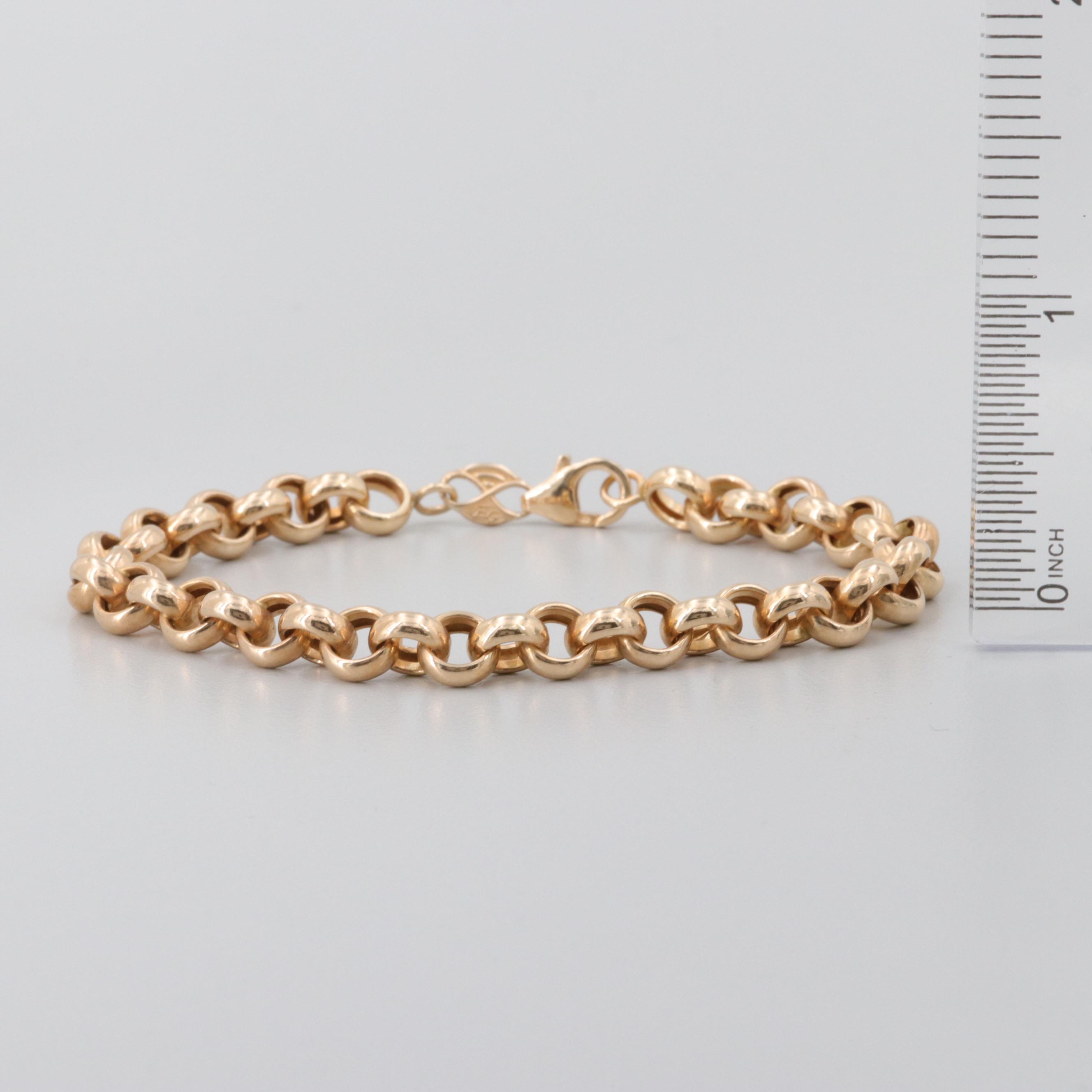 EternaGold 14K Yellow Gold Rolo Chain Bracelet