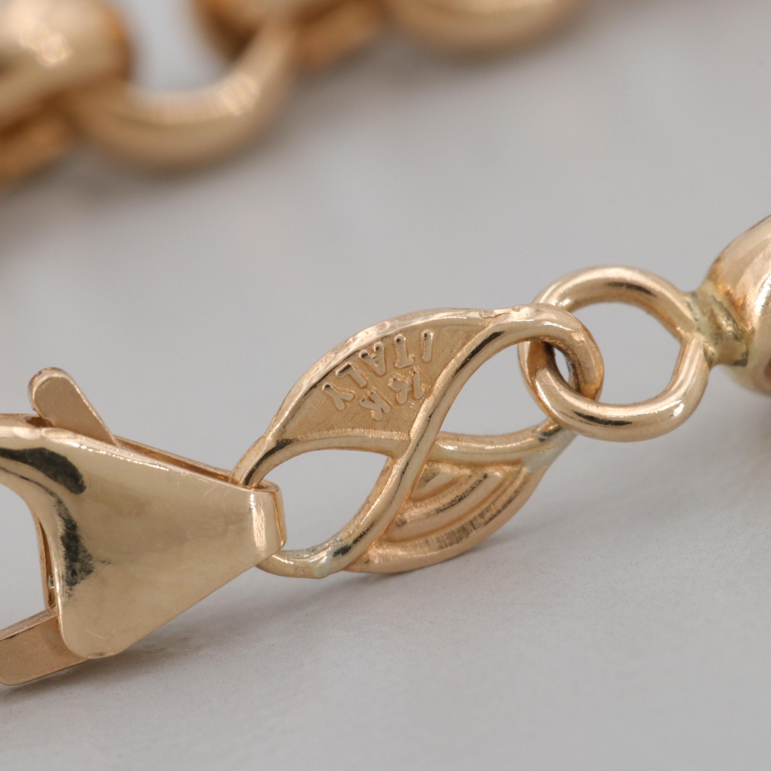 EternaGold 14K Yellow Gold Rolo Chain Bracelet