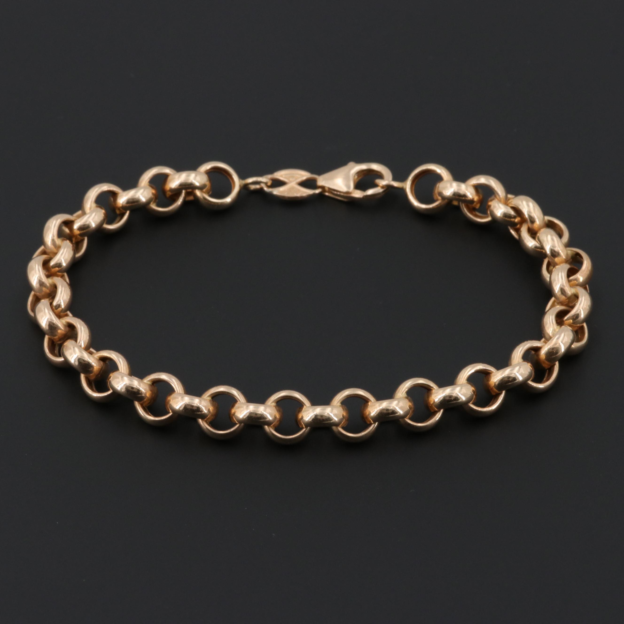 EternaGold 14K Yellow Gold Rolo Chain Bracelet