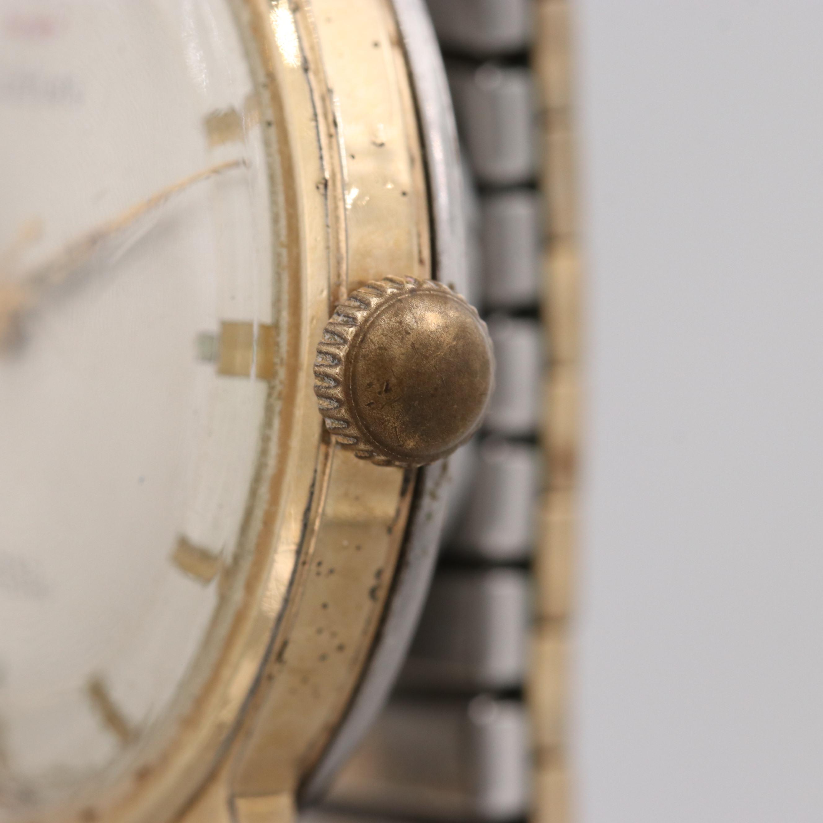 Waltham Gold Electroplated Stainless Steel 17 Jewels Stem Wind Watch