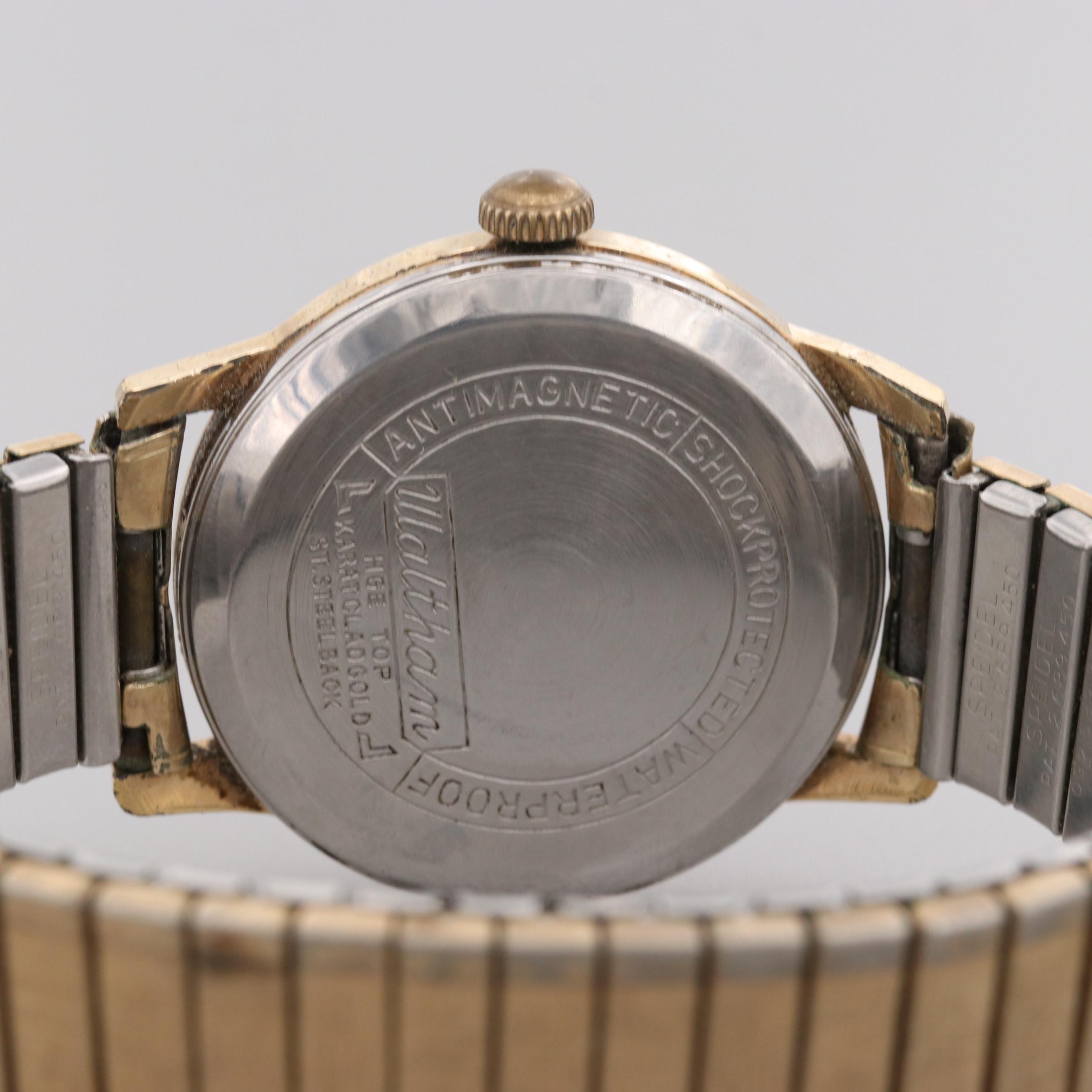 Waltham Gold Electroplated Stainless Steel 17 Jewels Stem Wind Watch