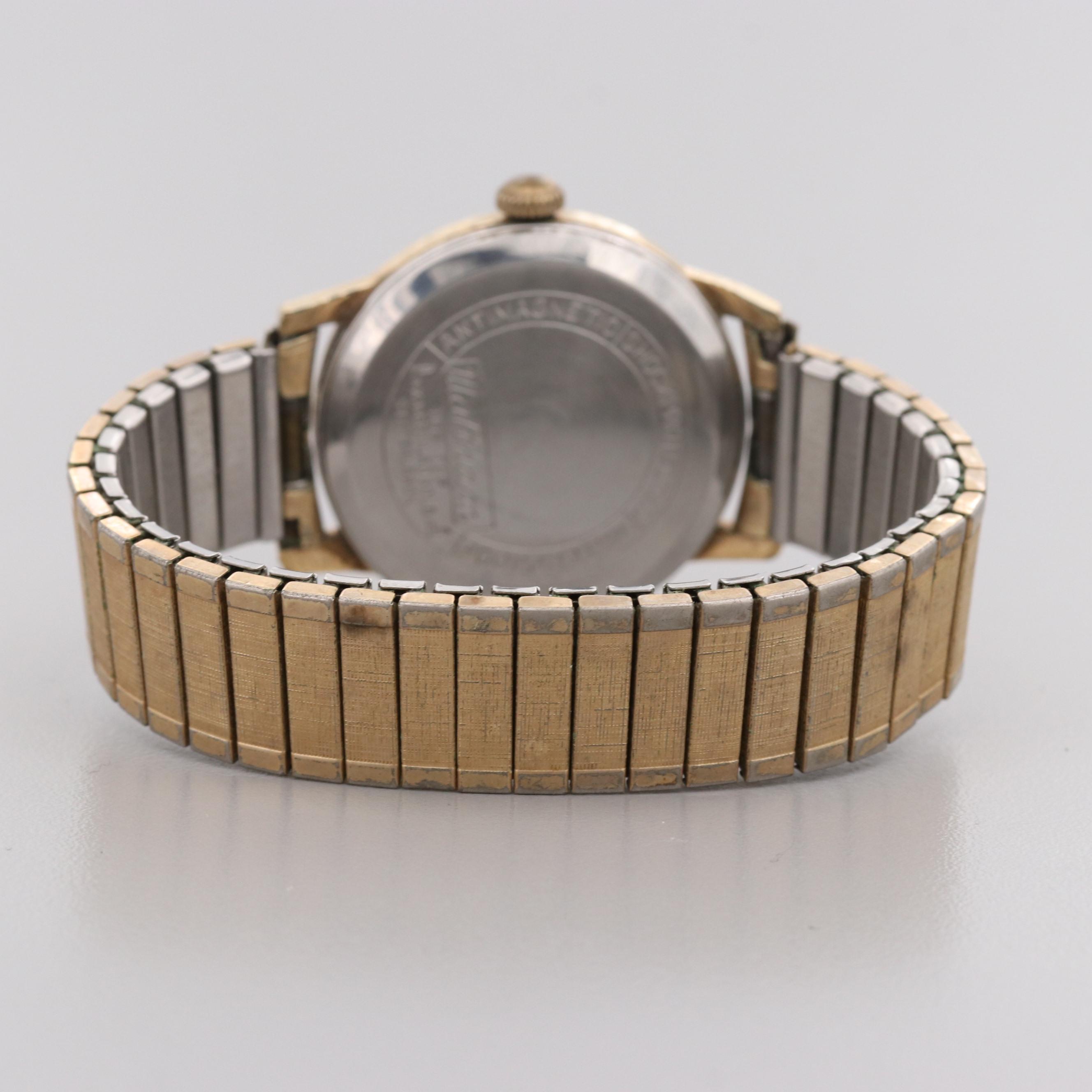 Waltham Gold Electroplated Stainless Steel 17 Jewels Stem Wind Watch