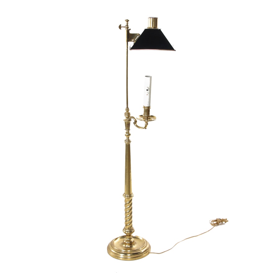 Empire Style Chapman Twist Brass Floor Lamp, 1975