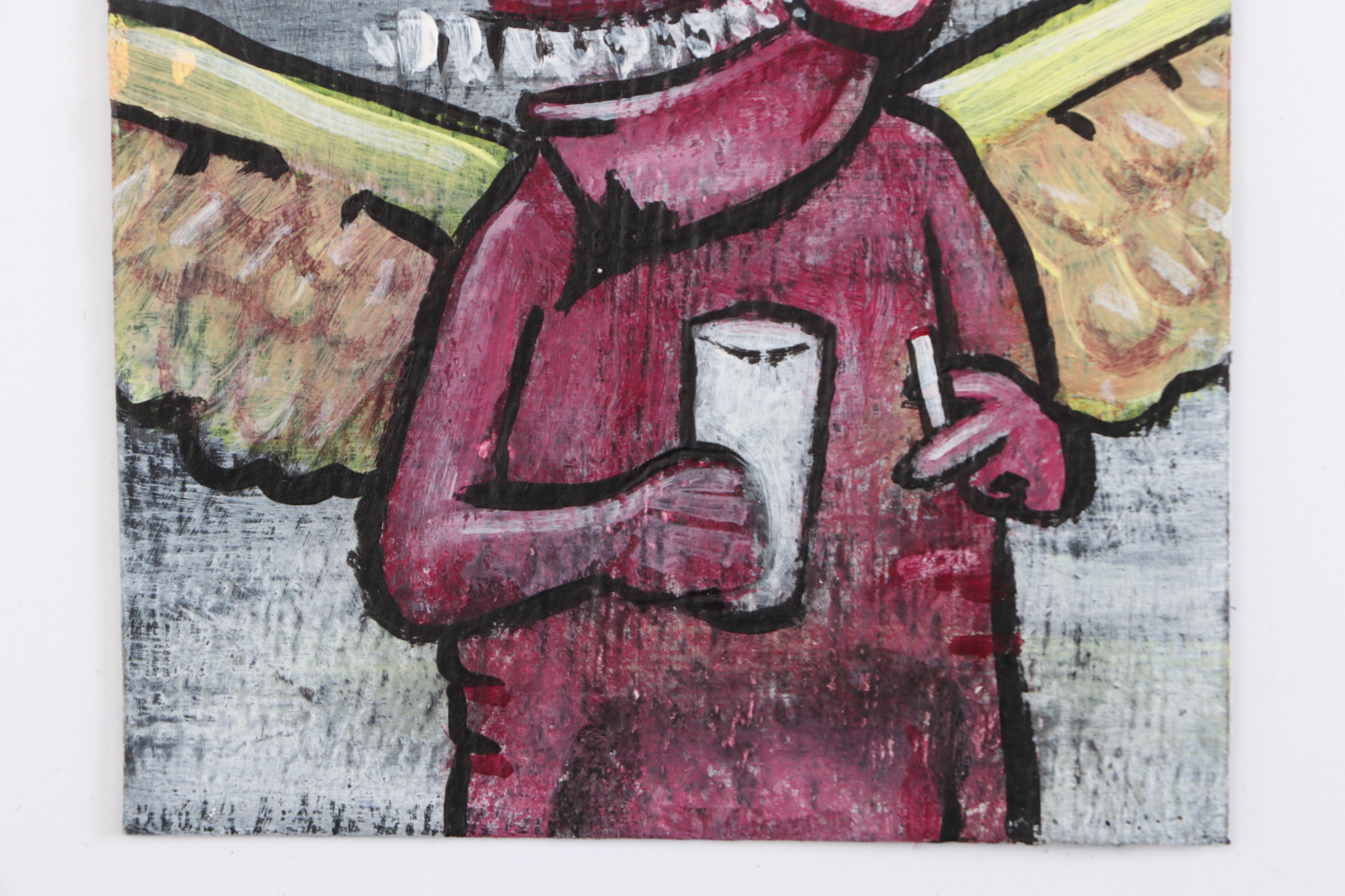 N. Scott Carroll Pop Art Painting of Devil "Spread yer Wings!"