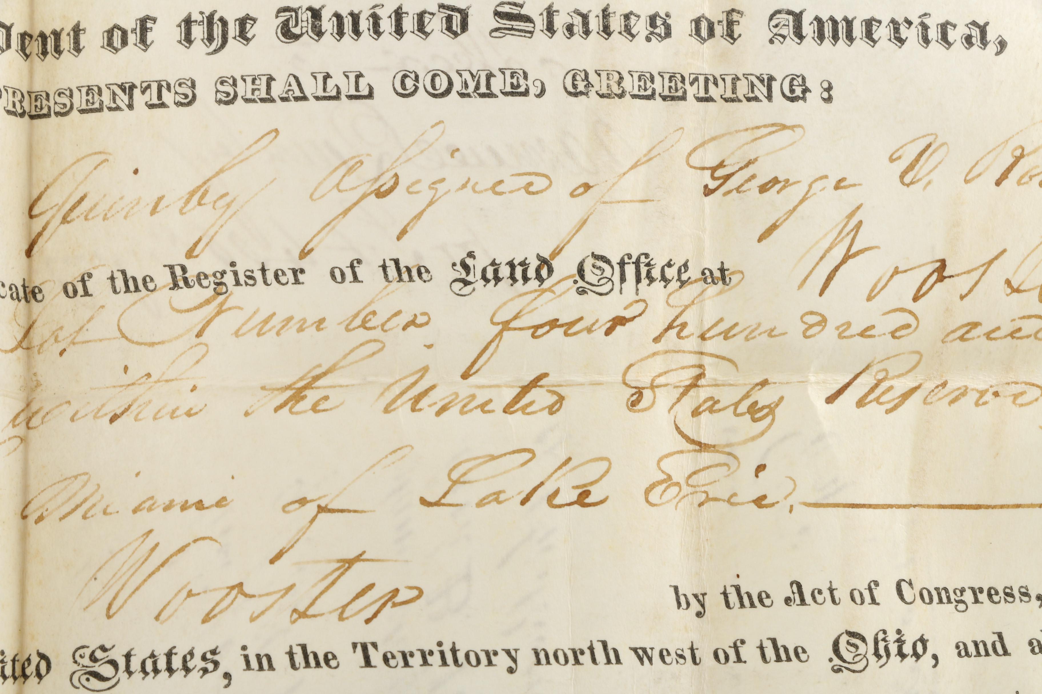 Presidents Monroe, Quincy Adams, Jackson & Van Buren Signed Documents