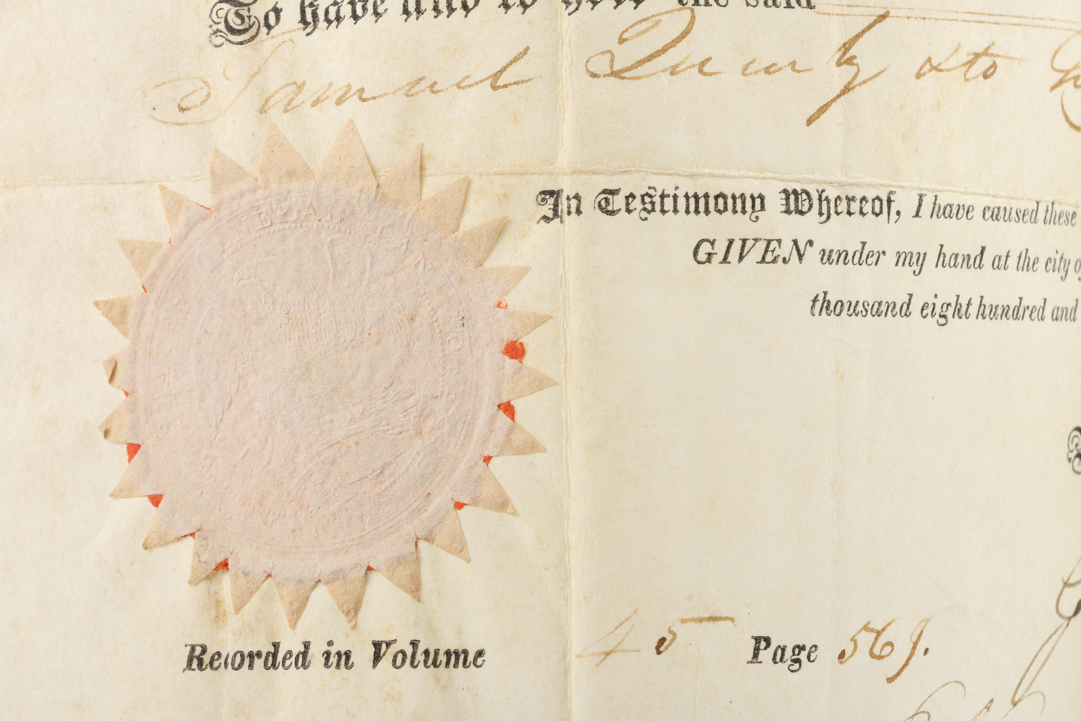 Presidents Monroe, Quincy Adams, Jackson & Van Buren Signed Documents