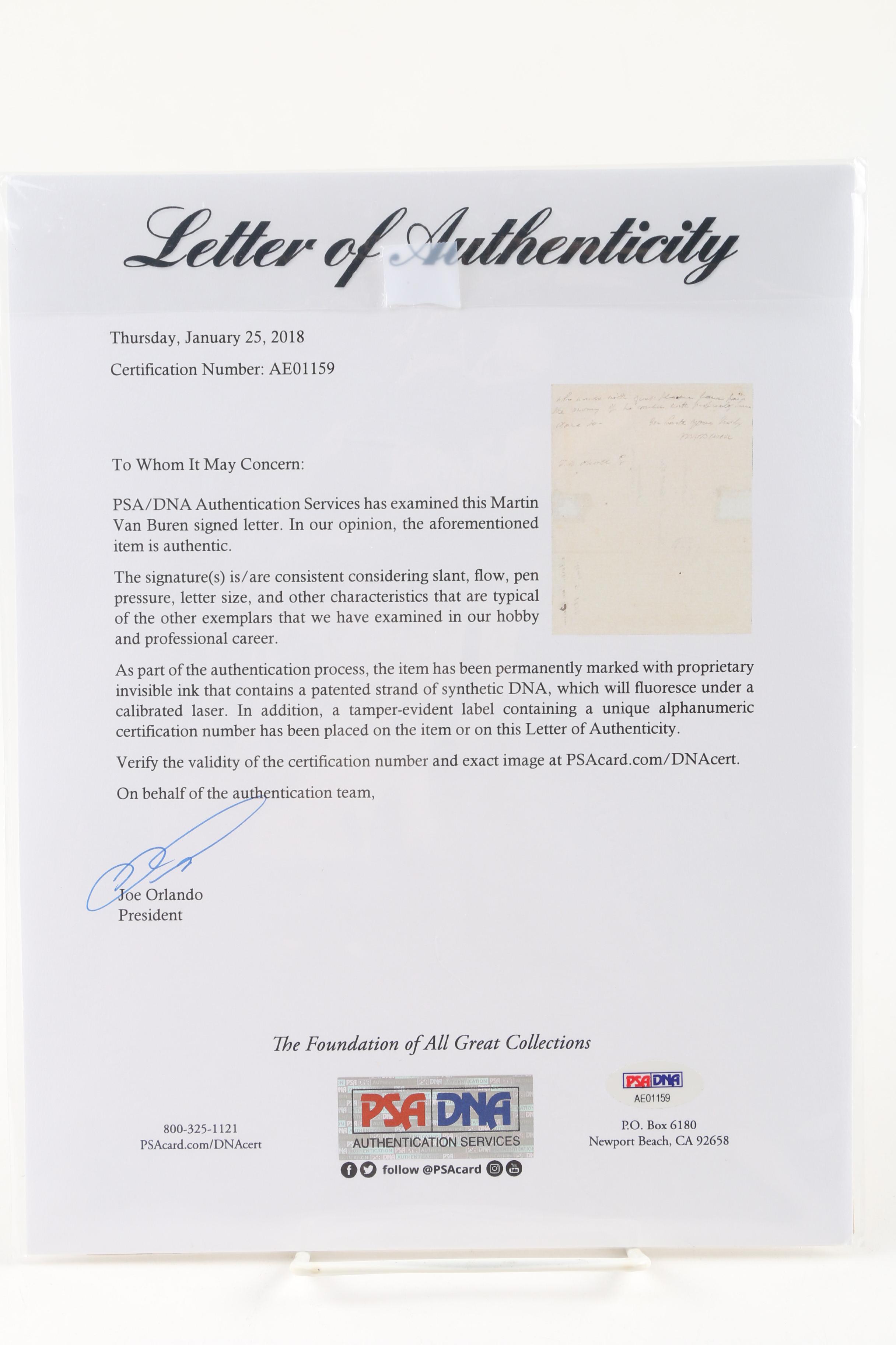 Presidents Monroe, Quincy Adams, Jackson & Van Buren Signed Documents