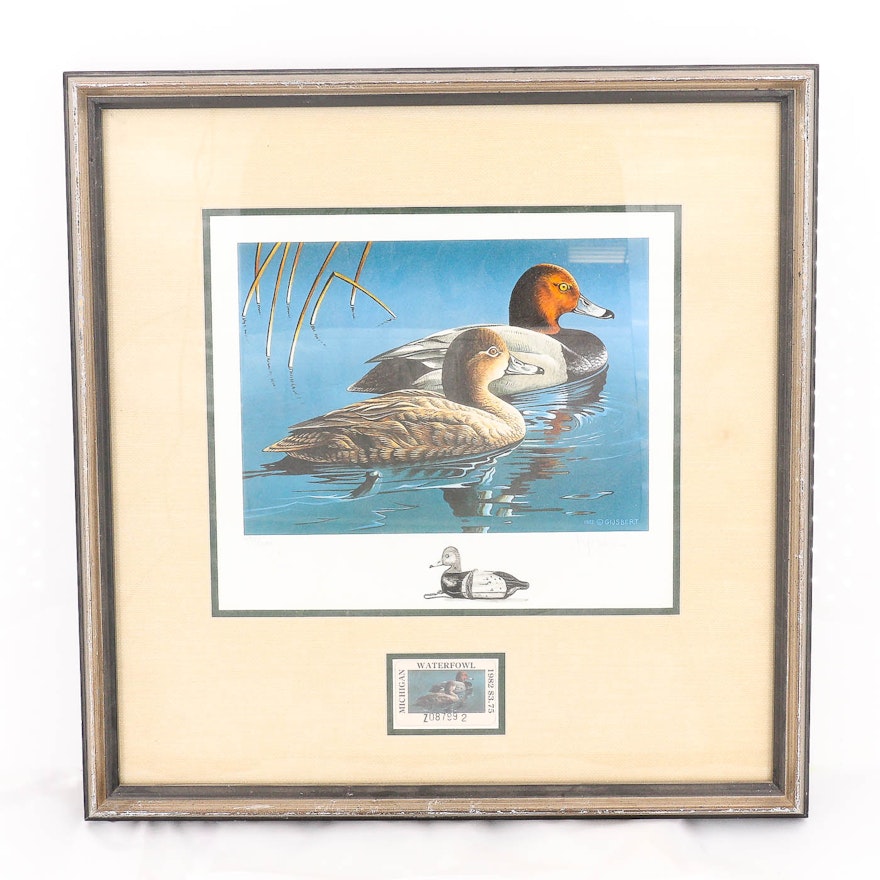 Gijsbert van Frankenhuyzen Michigan Duck Stamp Offset Lithograph and Stamp