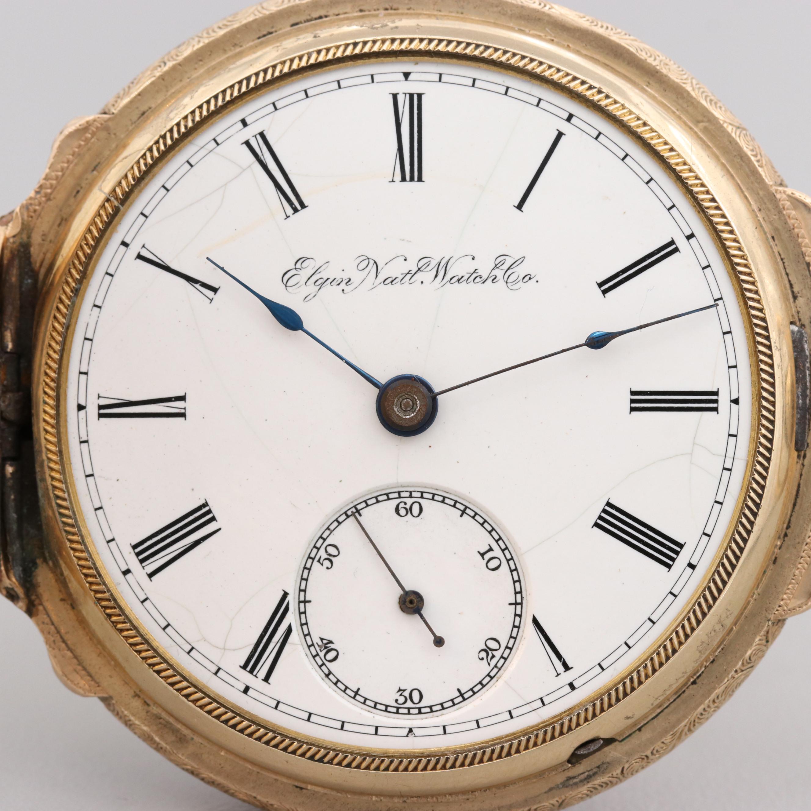 Elgin Gold Filled Box Hinge Pocket Watch, 1890