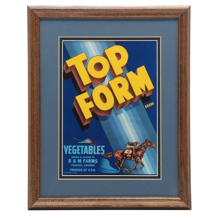 1940s Crate Label "Top Form"