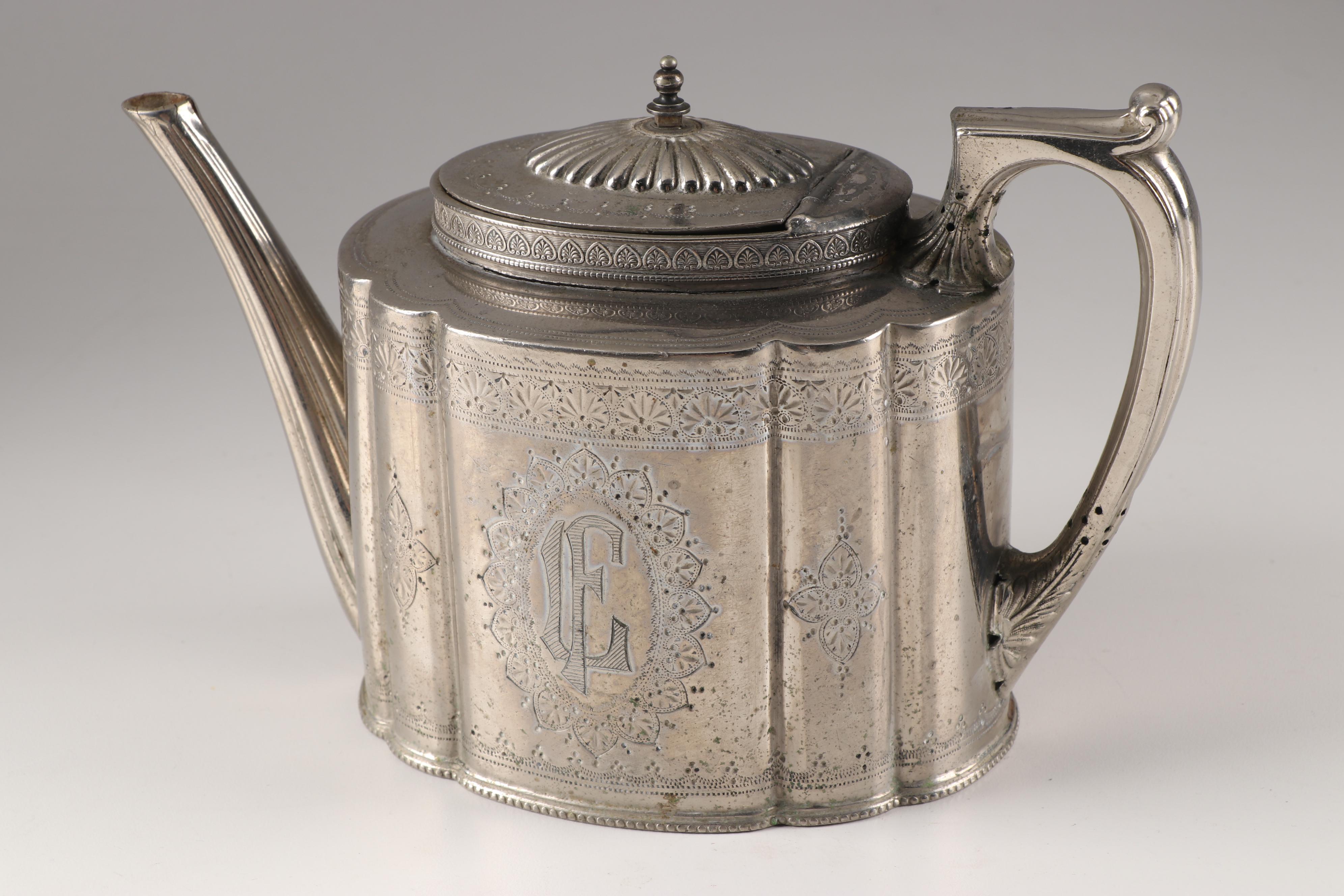 Walker & Hall Silver-Plated Teapot with Barker Brothers Toast Rack