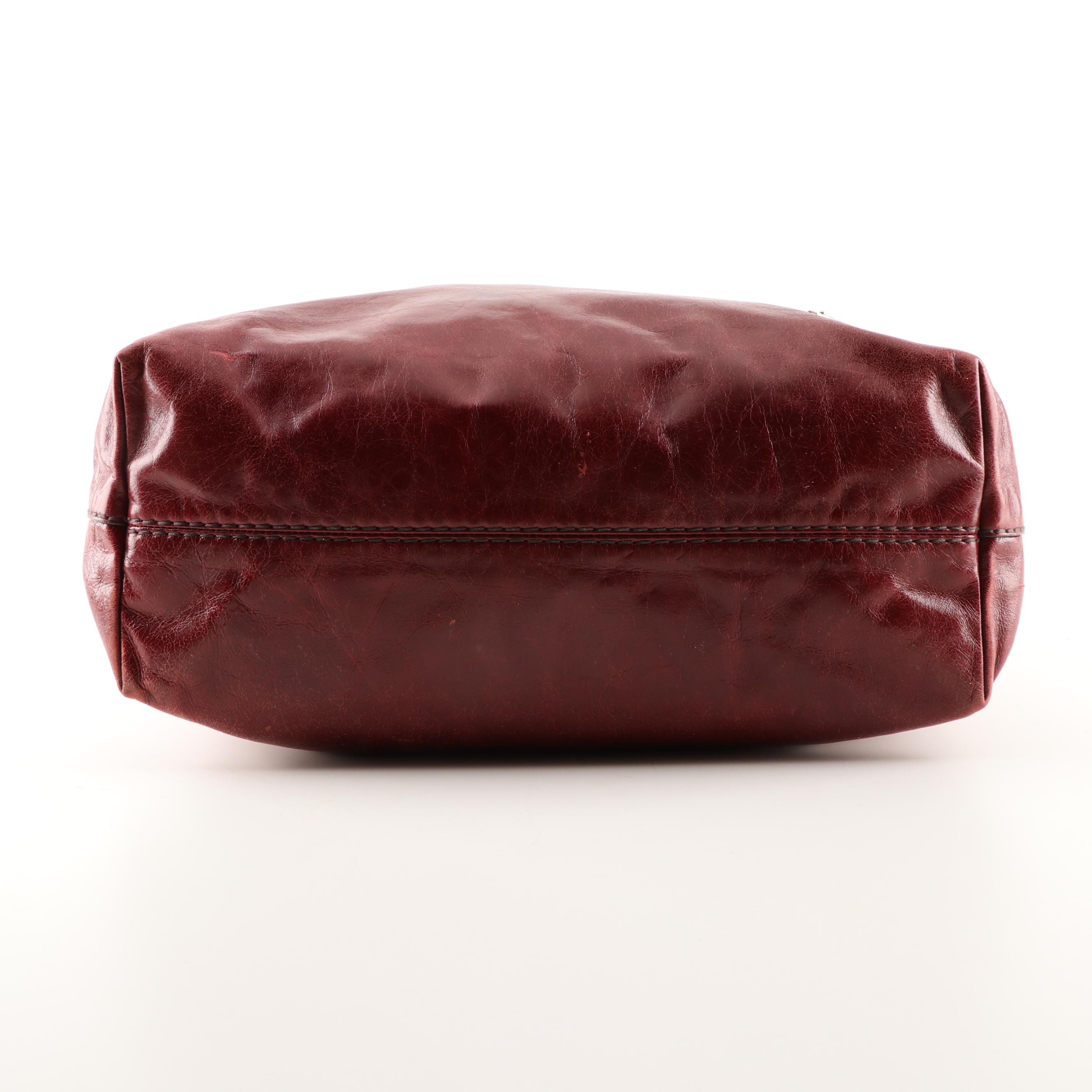 Prada Milano Dark Cabernet Leather Tote Handbag