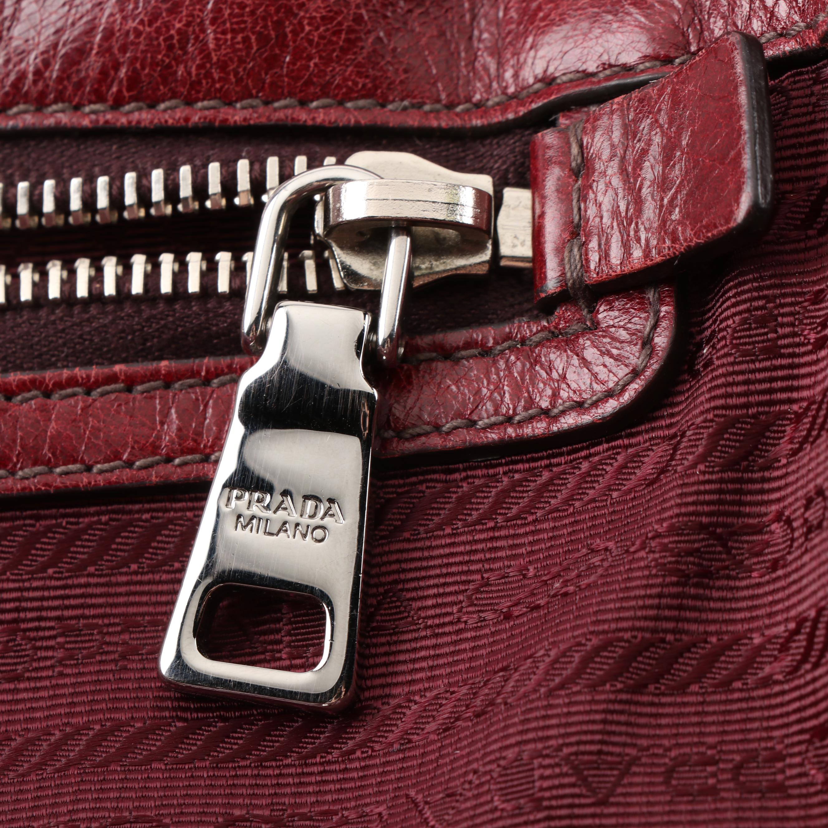 Prada Milano Dark Cabernet Leather Tote Handbag