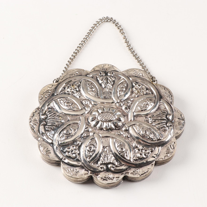 Bedo Turkish Repoussé 900 Silver Compact Mirror