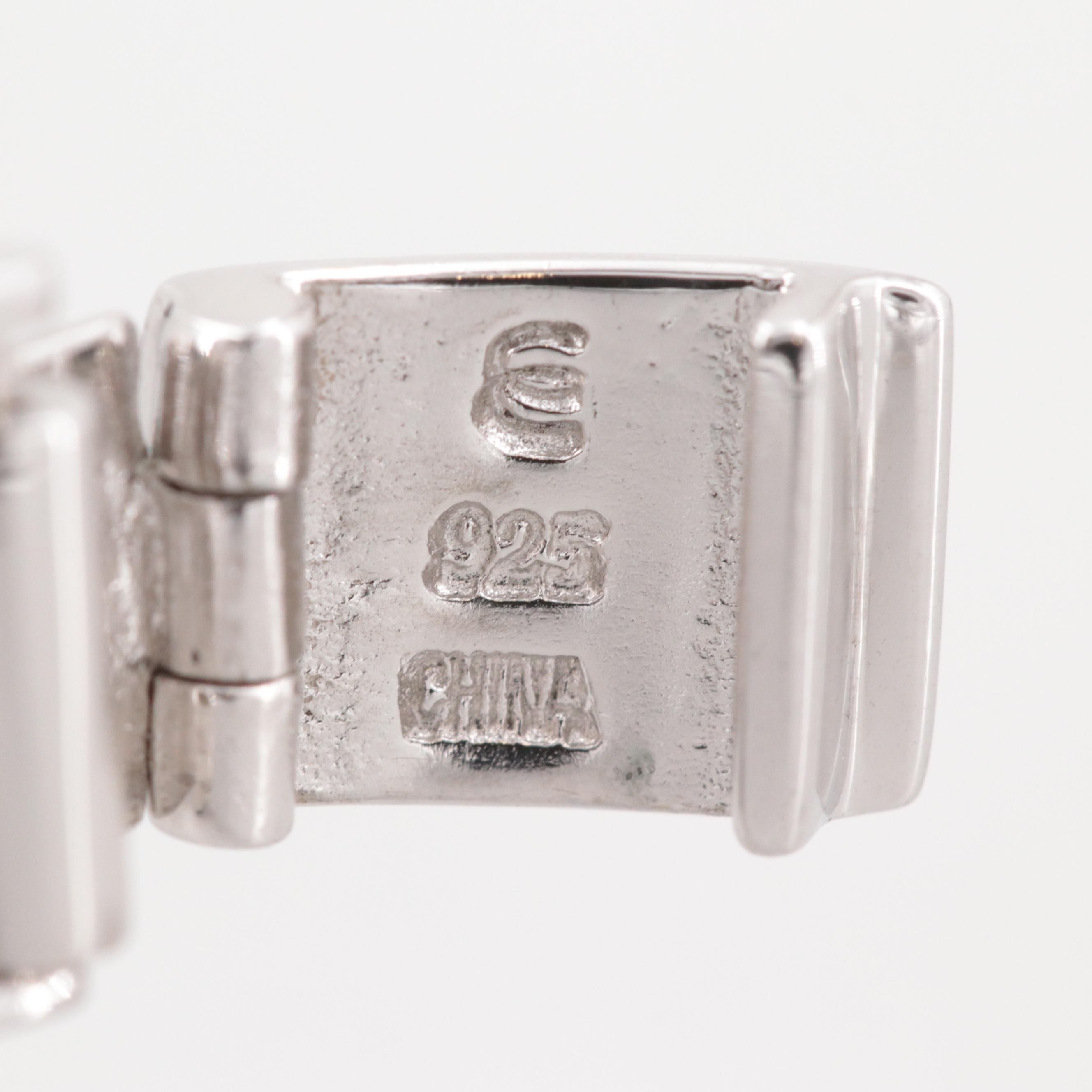 Sterling Silver Onyx Panel Bracelet