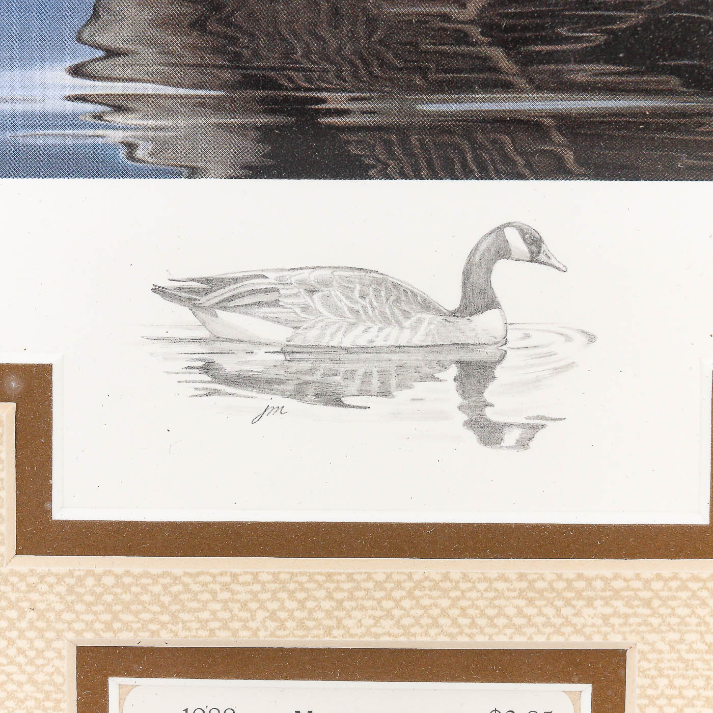 John Martens Michigan Geese Offset Lithograph and Stamp