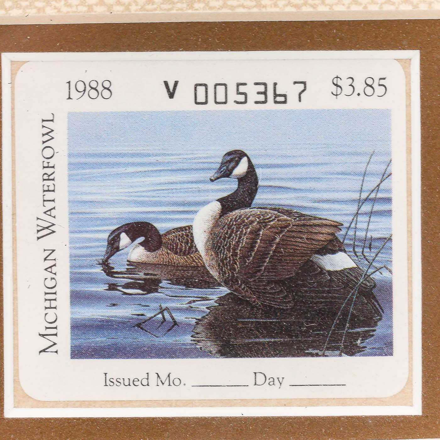 John Martens Michigan Geese Offset Lithograph and Stamp