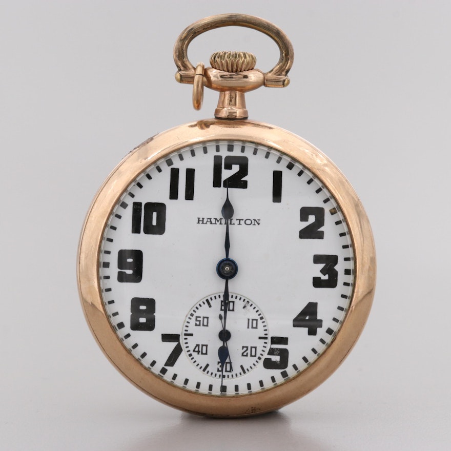 Hamilton Railroad Grade Gold Filled Pocket Watch, 1915