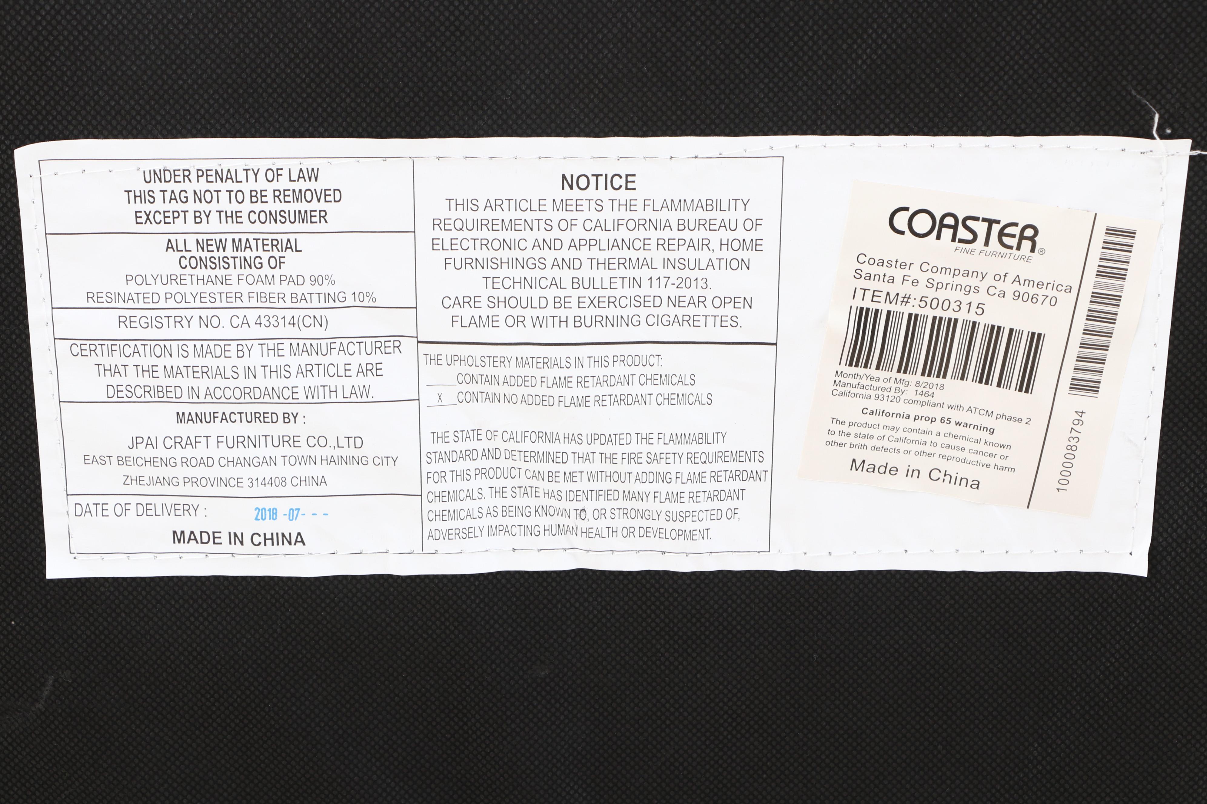 Button Tufted Upholstered Ottoman in Gray by Coaster