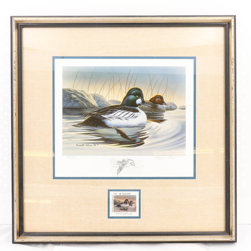 Russell Cobane Michigan Duck Stamp Offset Lithograph and Stamp