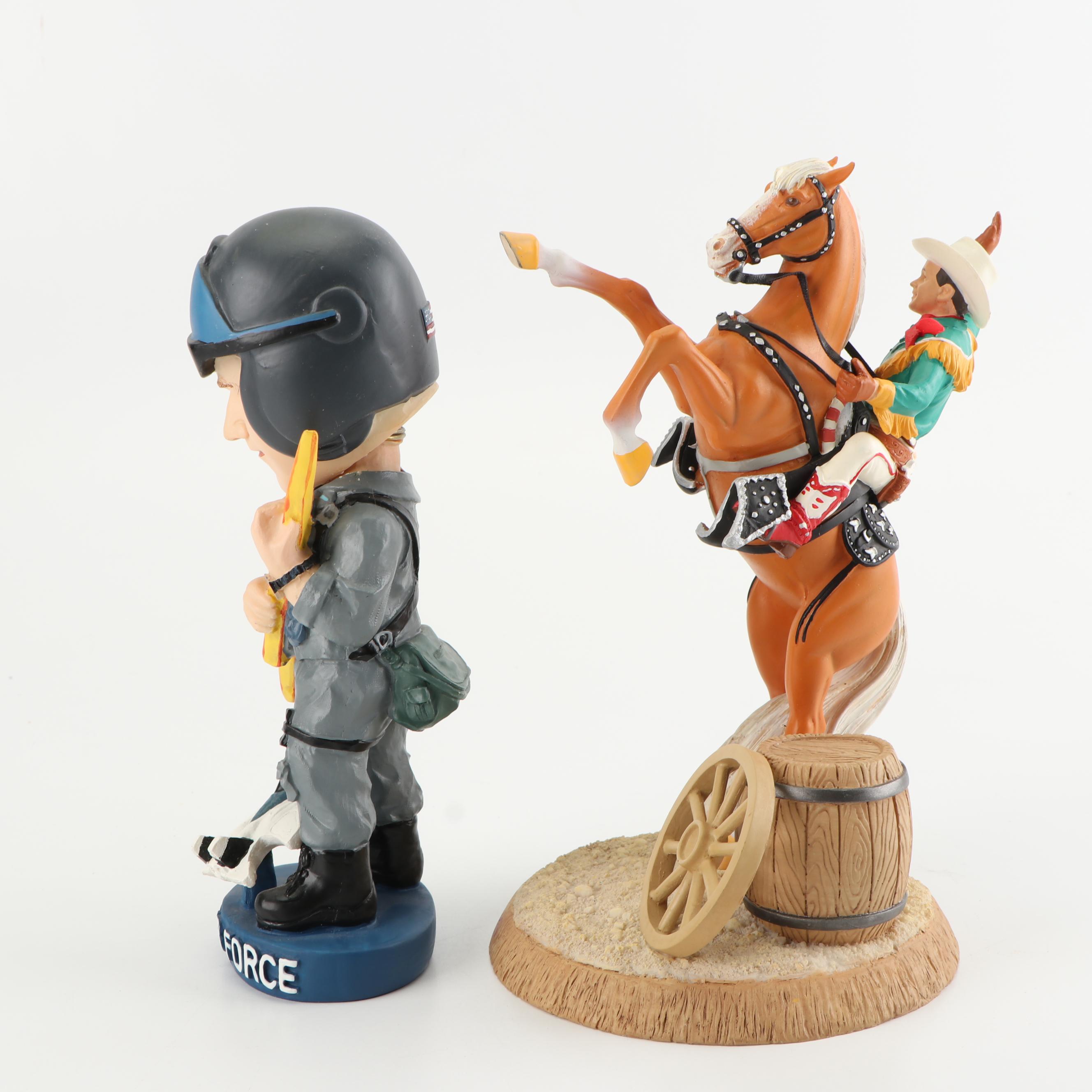Roy Rogers and Trigger Figurine and a U.S. Air Force Bobblehead