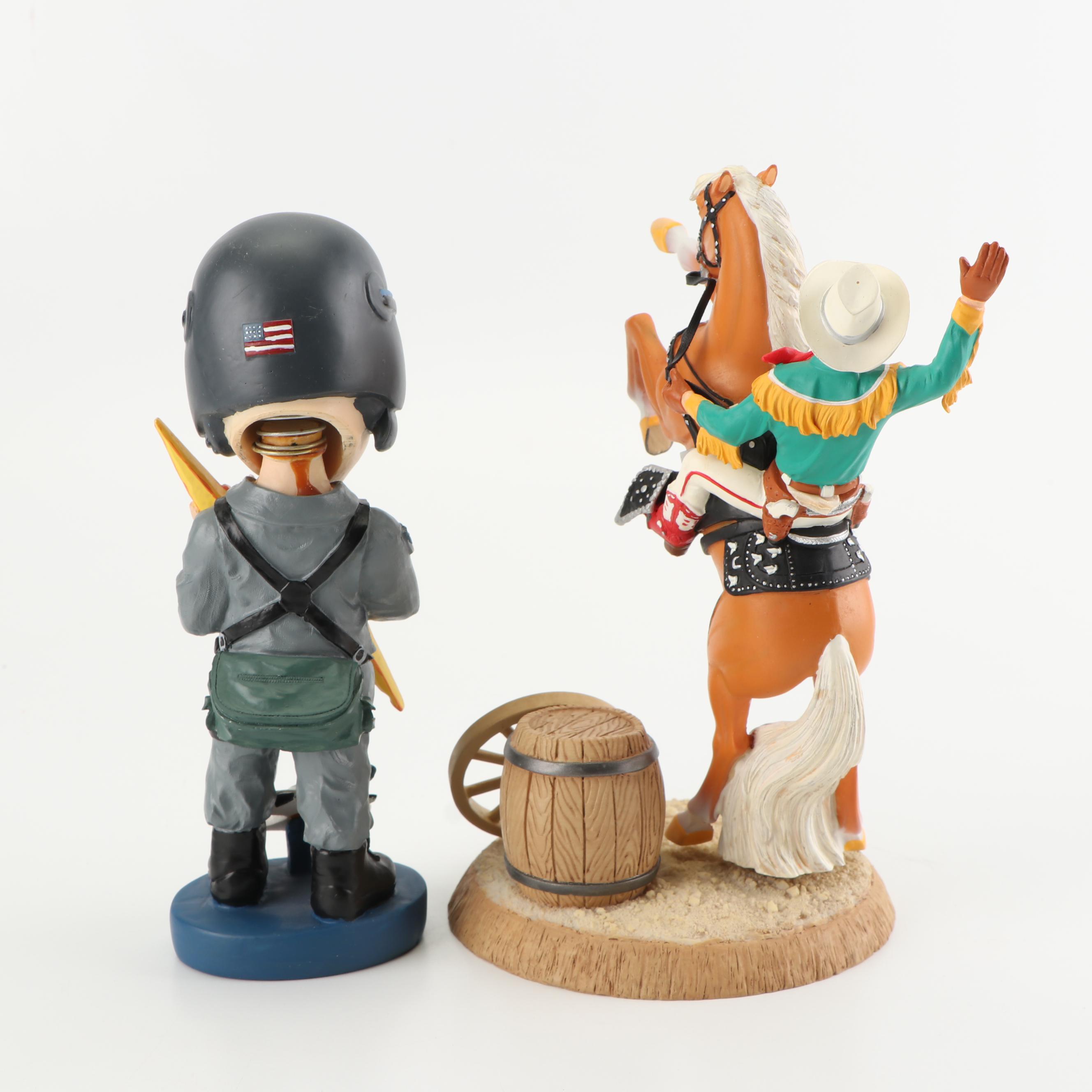Roy Rogers and Trigger Figurine and a U.S. Air Force Bobblehead