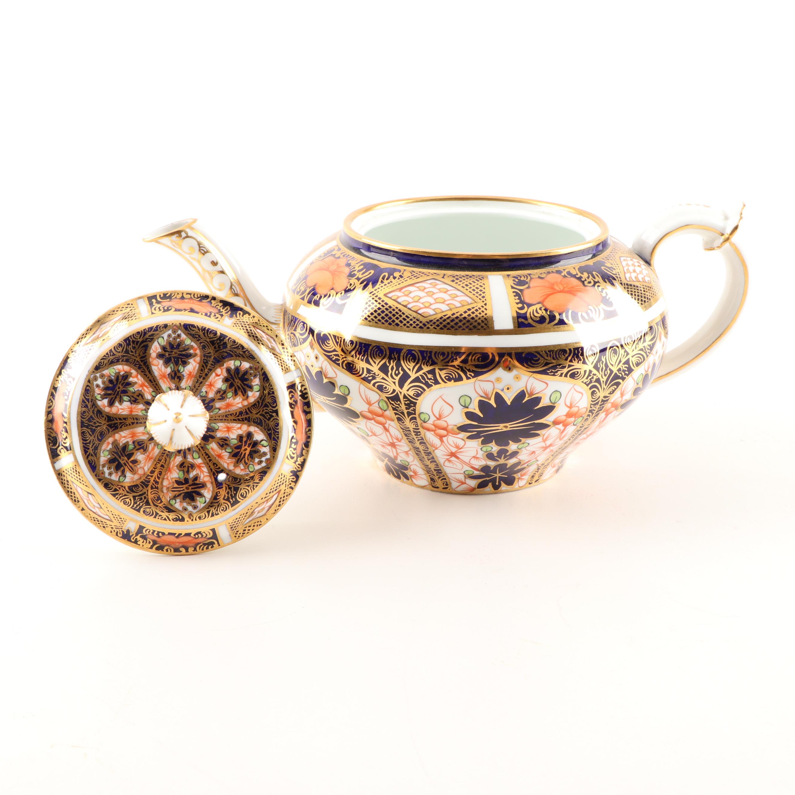 Royal Crown Derby "Old Imari" Teapot Waste Bowl and Pitcher