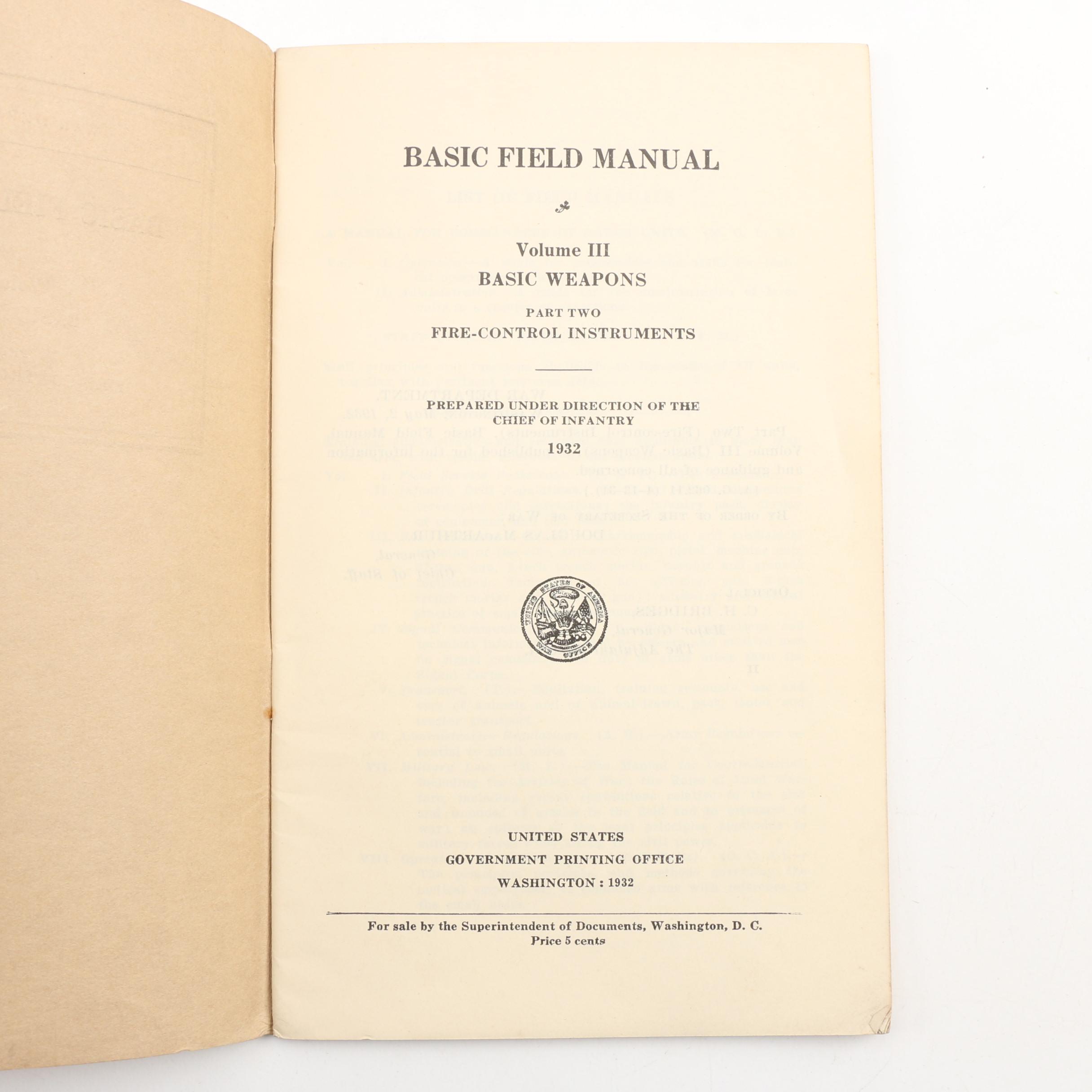 Vintage and Antique Military Field Manuals