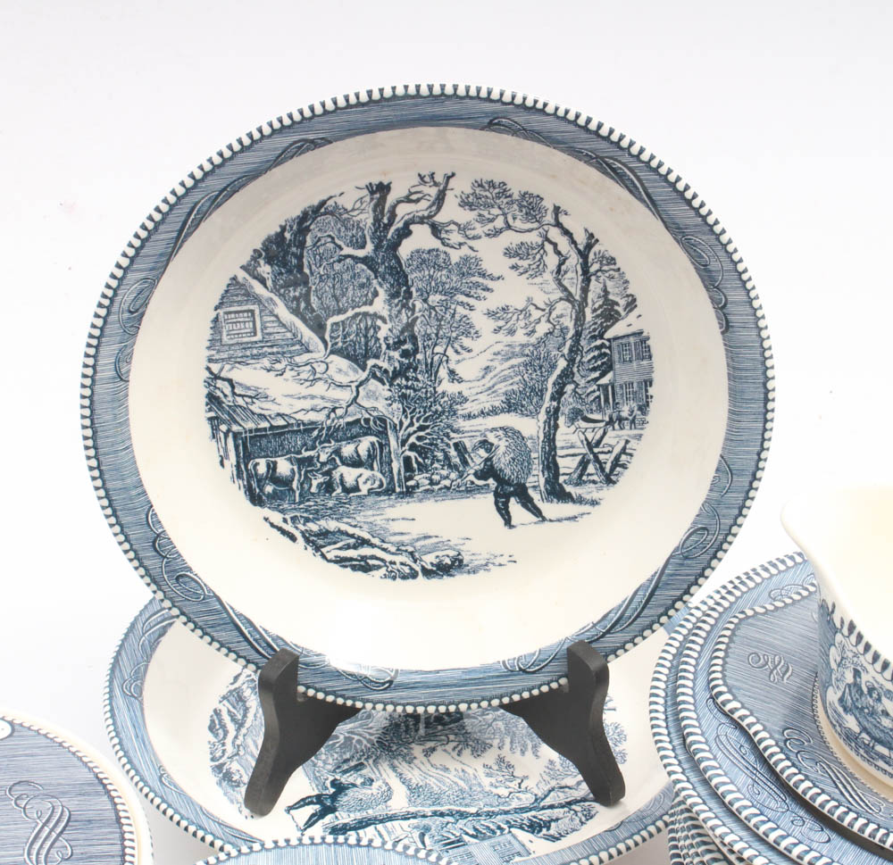 Currier and Ives by Royal "Early Winter" Ironstone Dinnerware