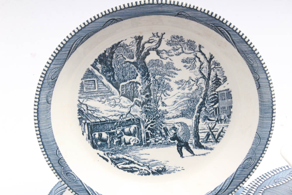 Currier and Ives by Royal "Early Winter" Ironstone Dinnerware