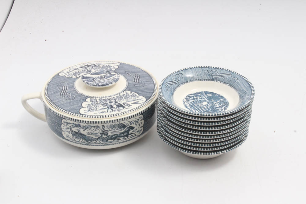 Currier and Ives by Royal "Early Winter" Ironstone Dinnerware