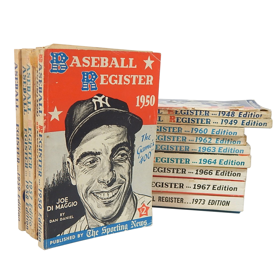 Vintage Baseball Register Books from 1948 with Various Years to 1973