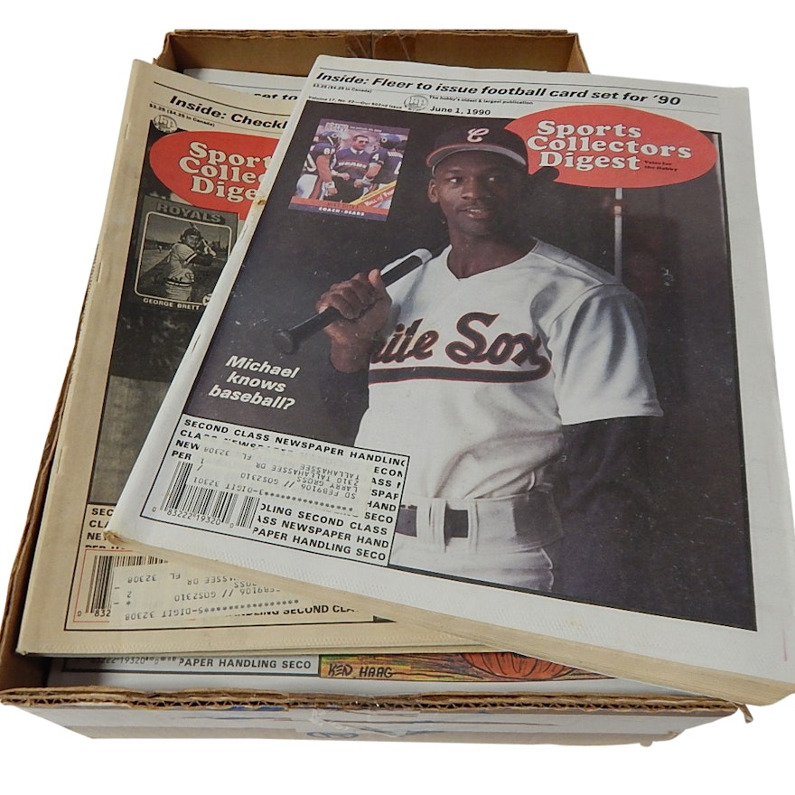Box of 1989 and 1990 "Sports Collectors Digest" Magazines
