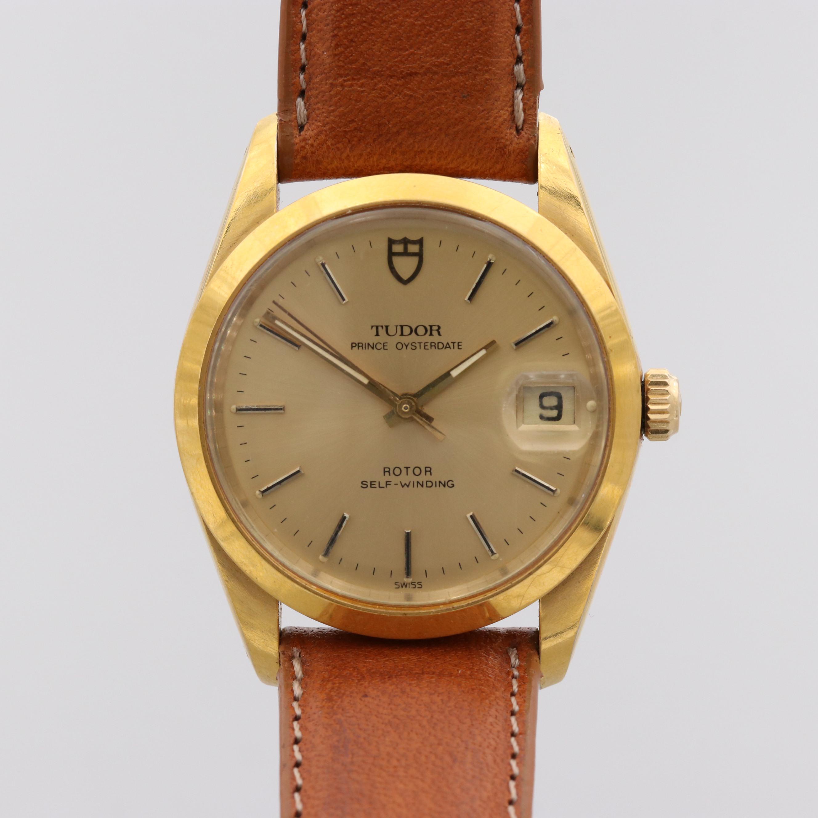 Tudor Prince Oyster Date Gold Tone Stainless Steel Automatic Watch
