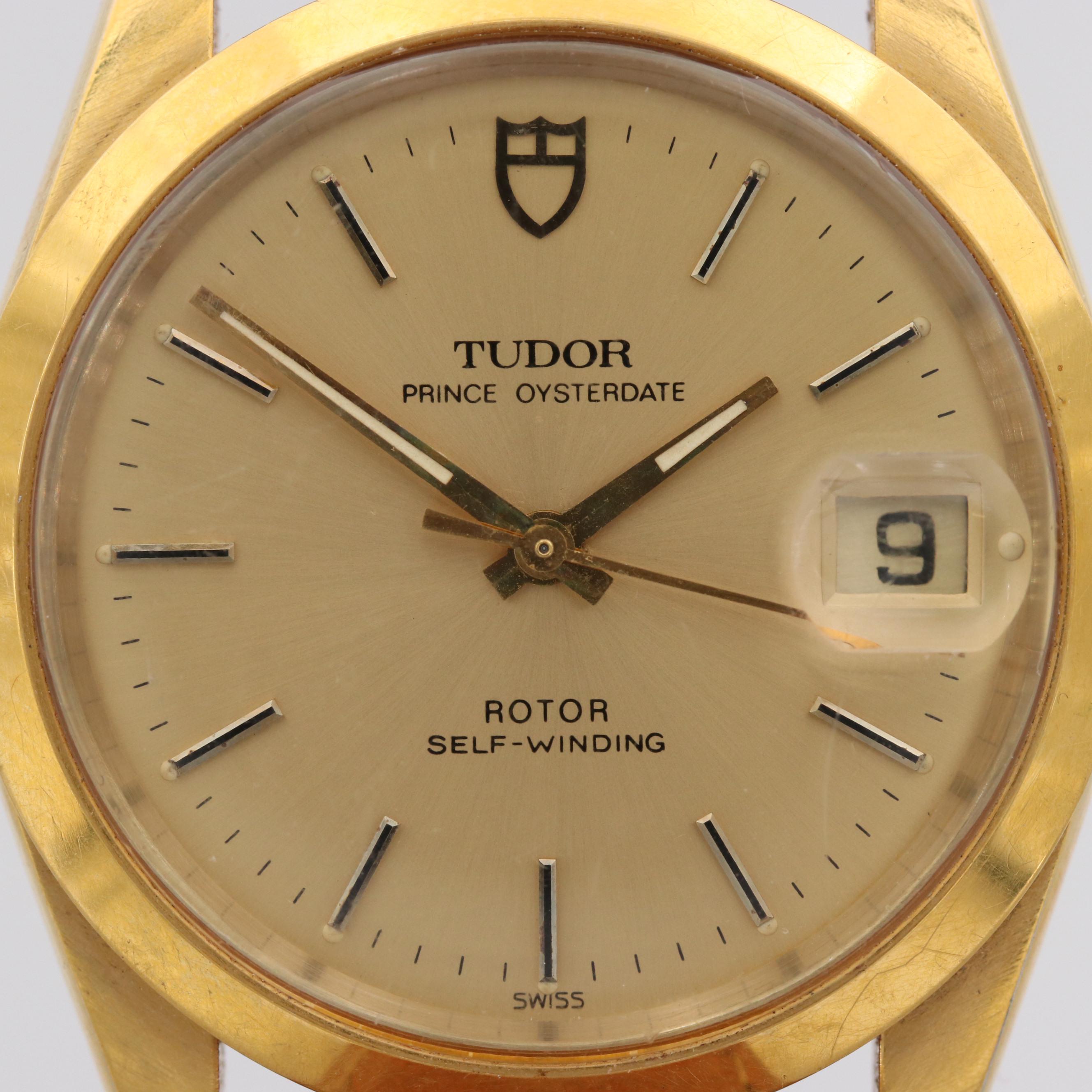 Tudor Prince Oyster Date Gold Tone Stainless Steel Automatic Watch