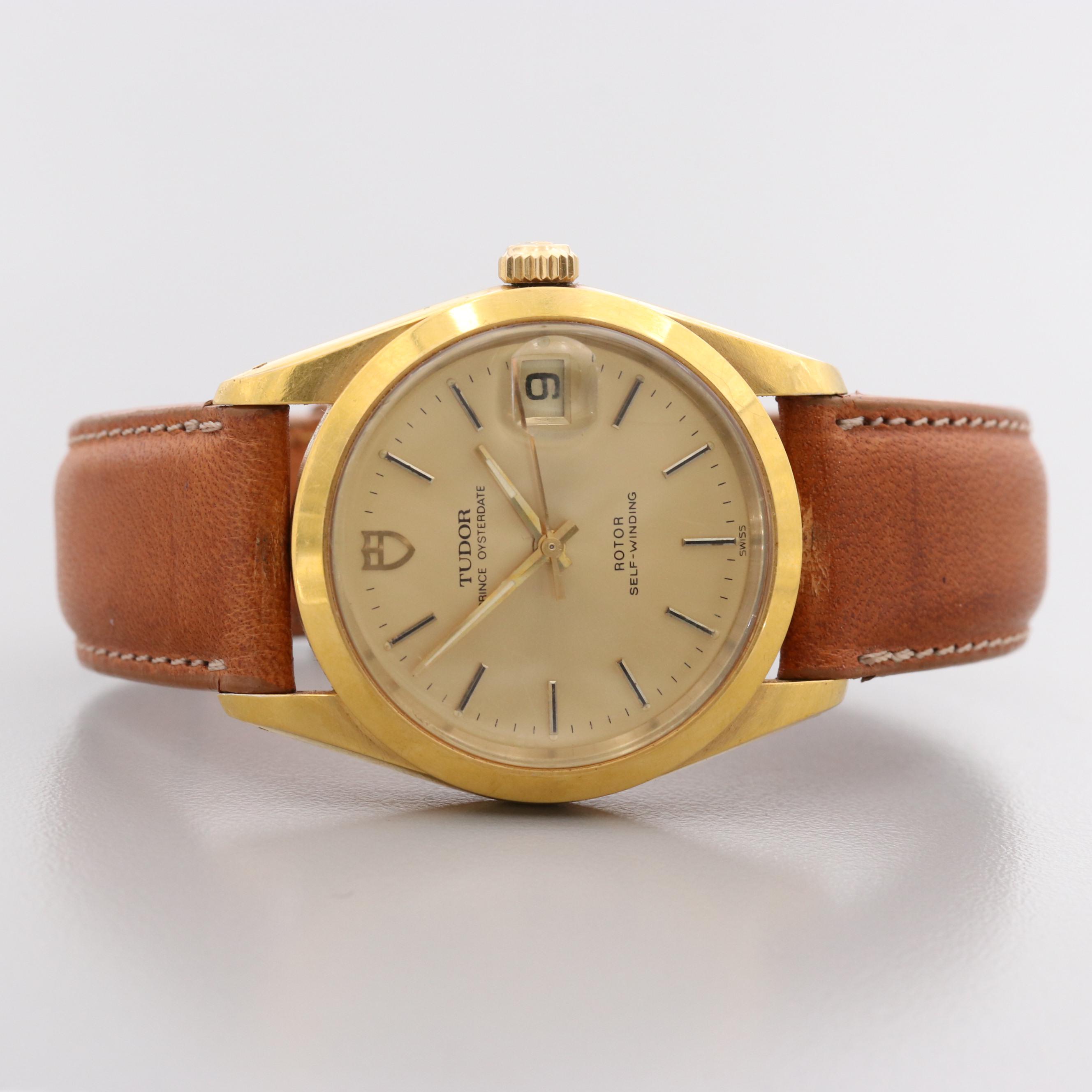 Tudor Prince Oyster Date Gold Tone Stainless Steel Automatic Watch