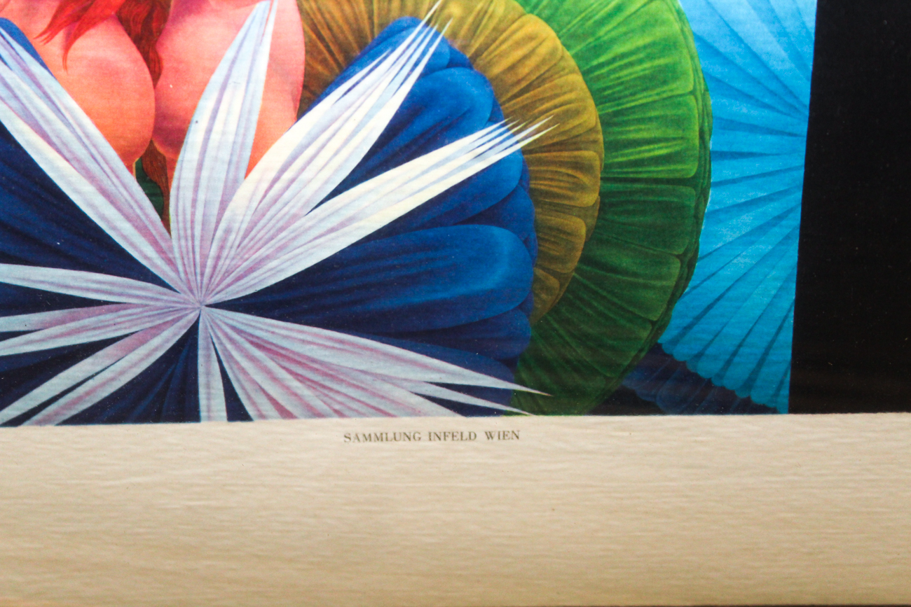 Wolfgang Hutter Lithograph "Zwei Mädchen Unter Einem Hut"