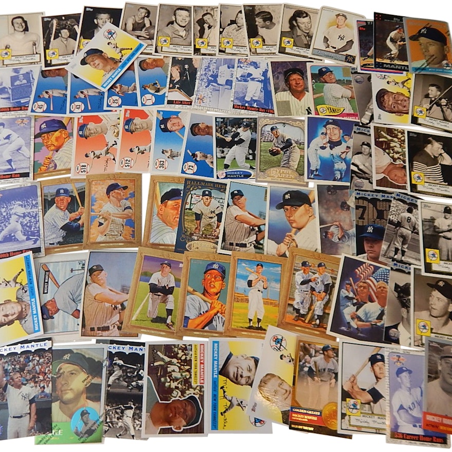 HOF Mickey Mantle Insert and Archive Baseball Card Collection from 1990s/2000s