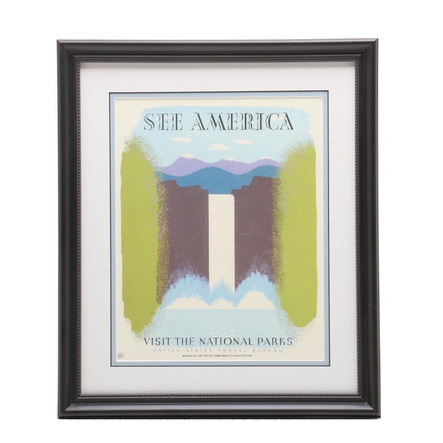 Offset Lithographic WPA Travel Advertisement "See America"
