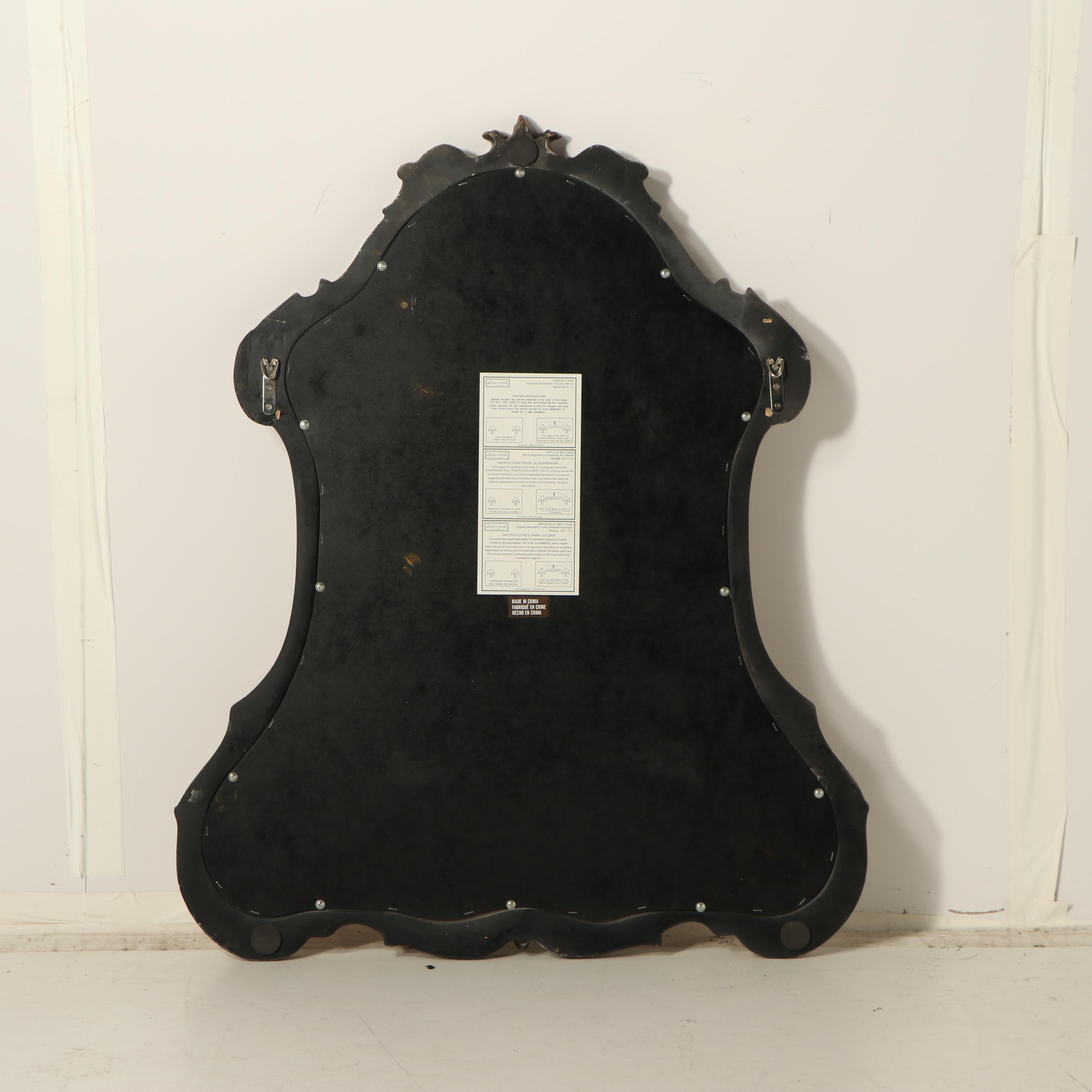 Allen + Roth Baroque Style "Washed Espresso" Mirror