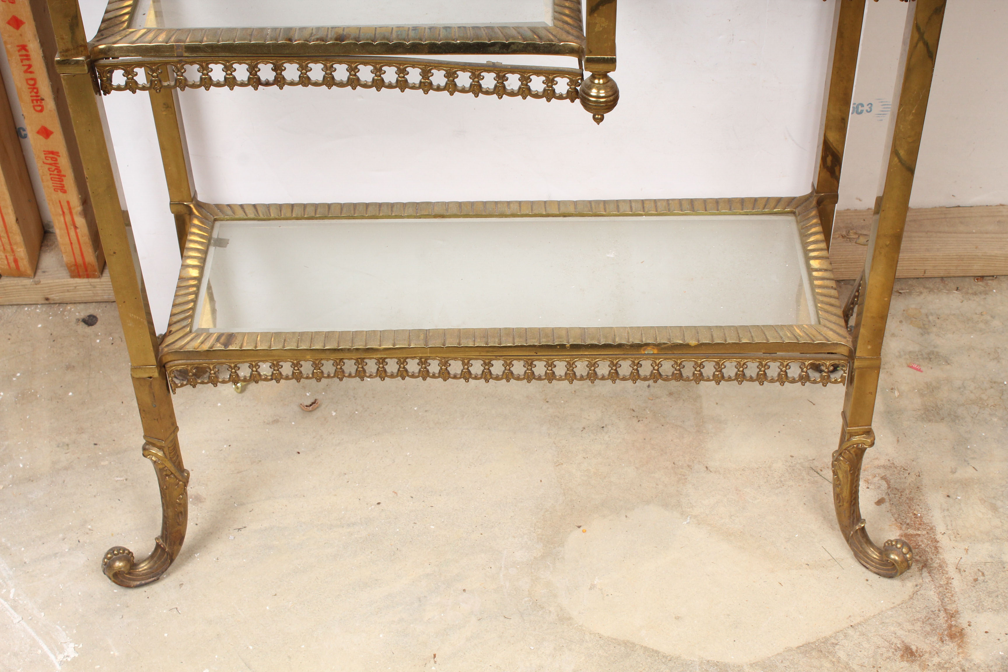 Brass, Marble & Glass Display Shelf